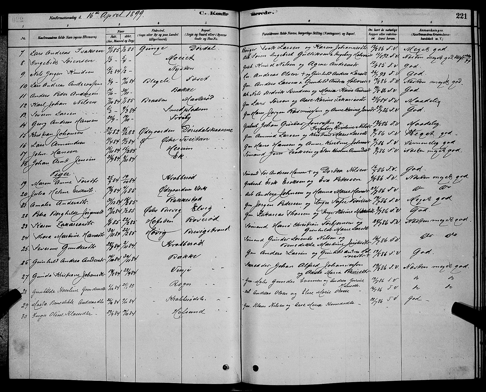 Bamble kirkebøker, AV/SAKO-A-253/G/Ga/L0008: Parish register (copy) no. I 8, 1878-1888, p. 221