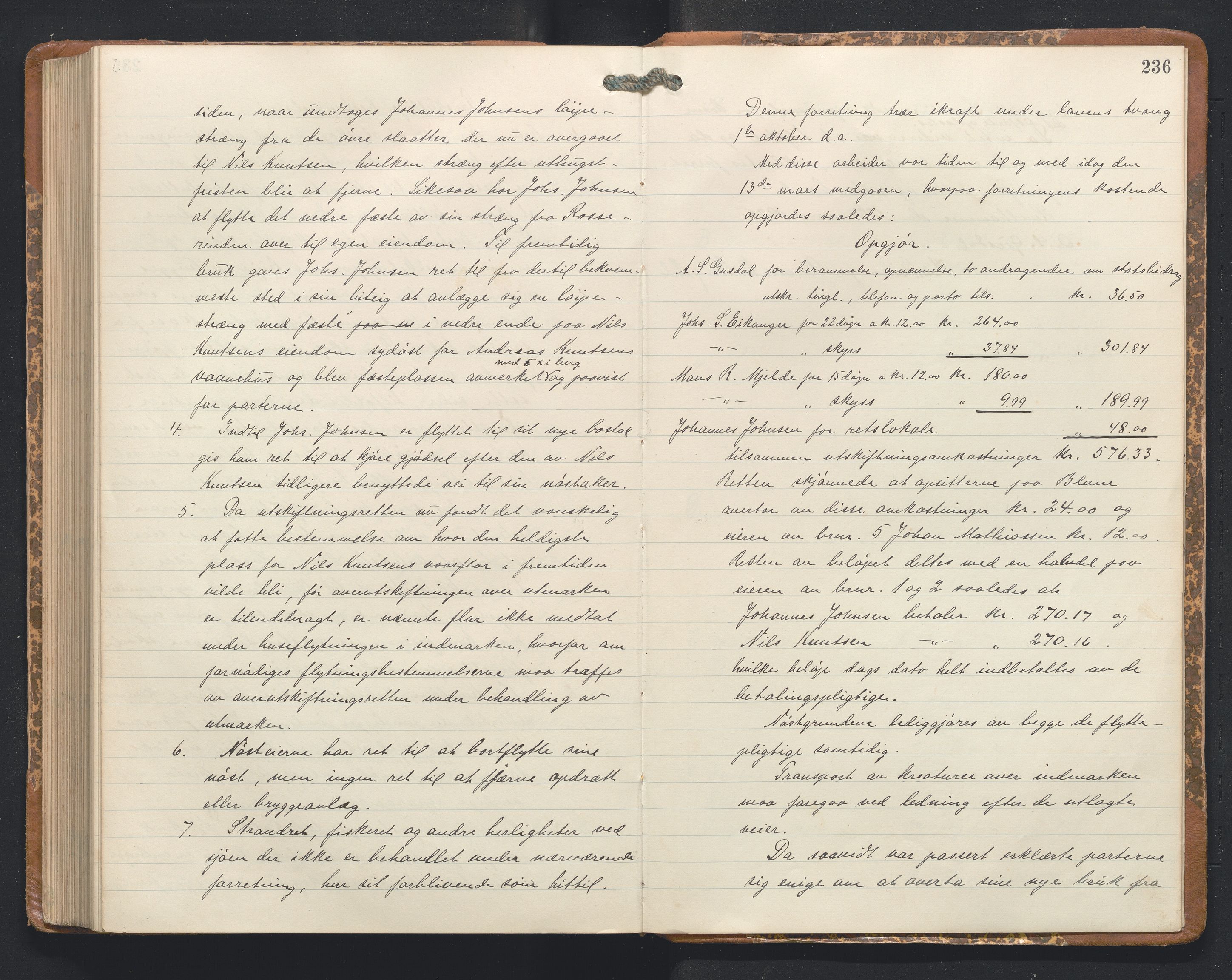 Hordaland jordskiftedøme - I Nordhordland jordskiftedistrikt, AV/SAB-A-6801/A/Aa/L0023: Forhandlingsprotokoll, 1922-1925, p. 235b-236a