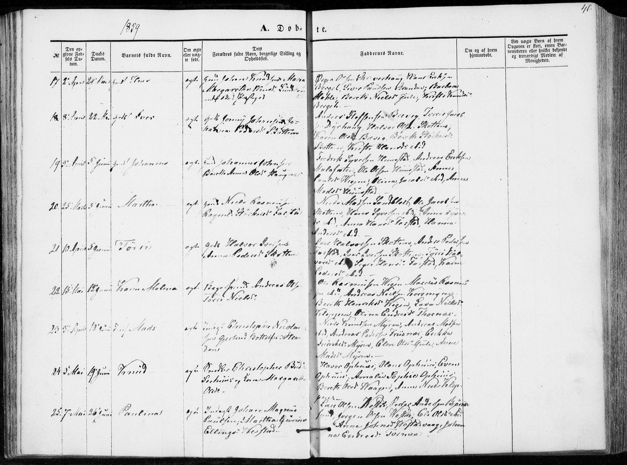 Ministerialprotokoller, klokkerbøker og fødselsregistre - Møre og Romsdal, AV/SAT-A-1454/566/L0767: Parish register (official) no. 566A06, 1852-1868, p. 40