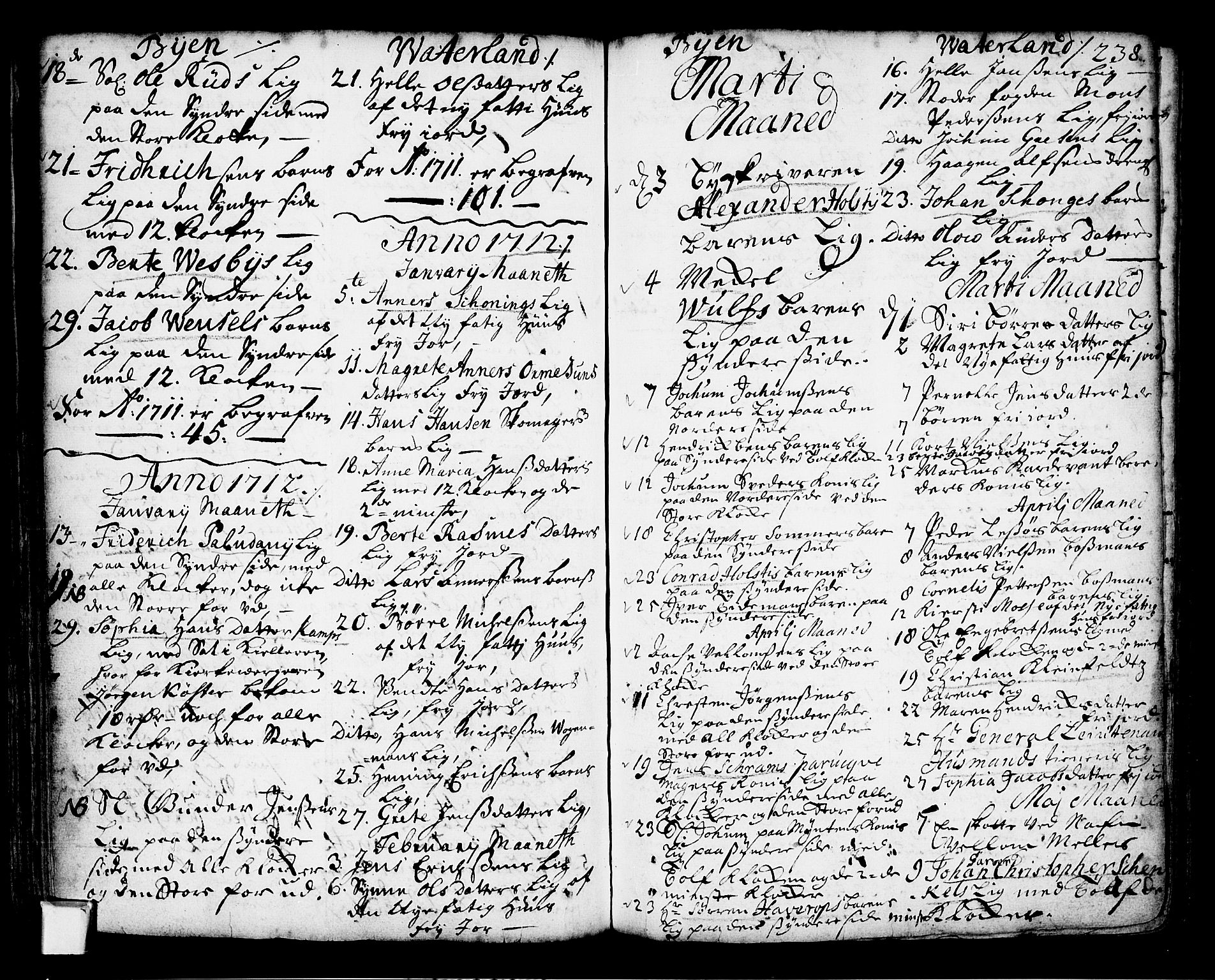Oslo domkirke Kirkebøker, SAO/A-10752/F/Fa/L0002: Parish register (official) no. 2, 1705-1730, p. 238
