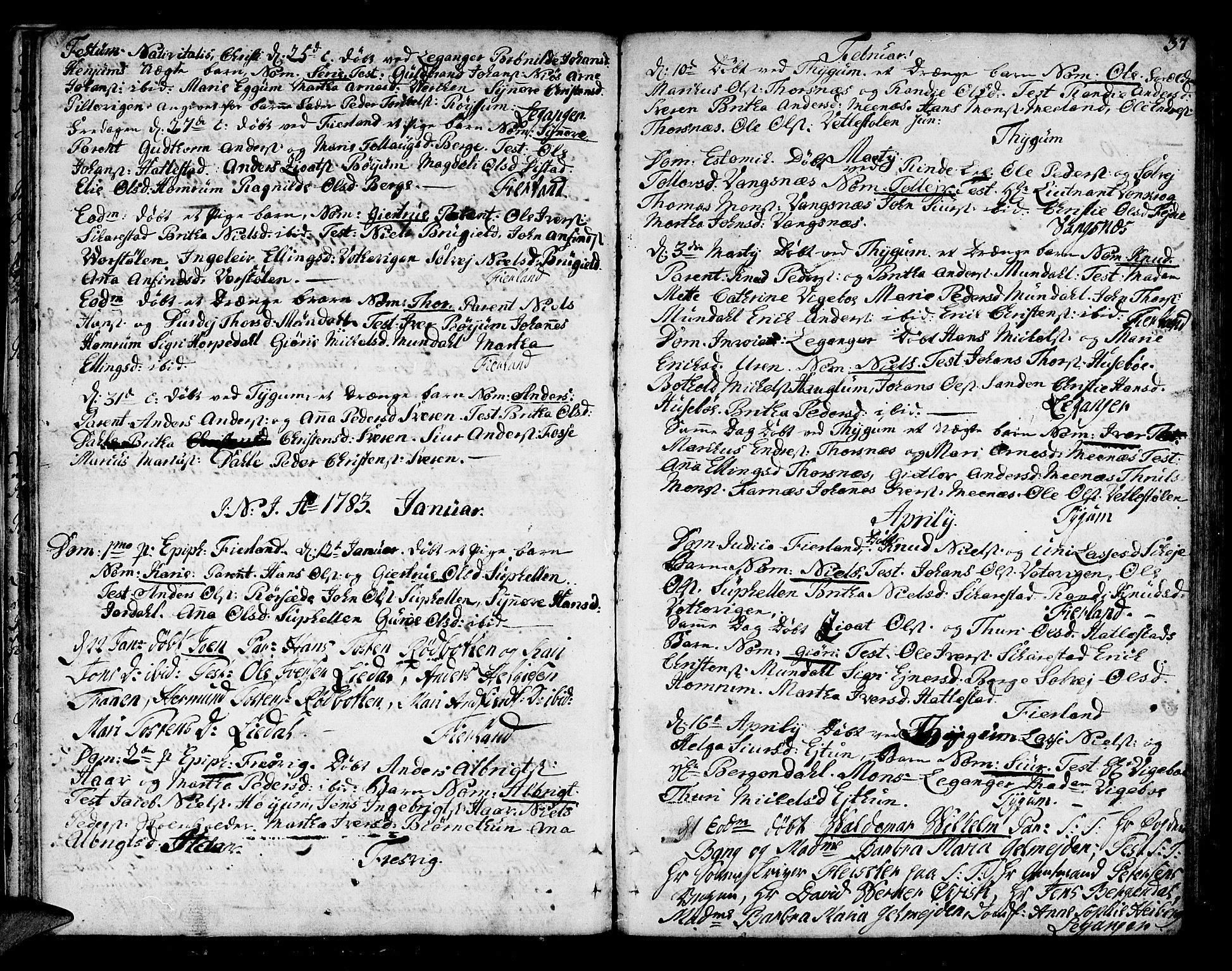 Leikanger sokneprestembete, AV/SAB-A-81001/H/Haa/Haaa/L0004: Parish register (official) no. A 4, 1770-1791, p. 37