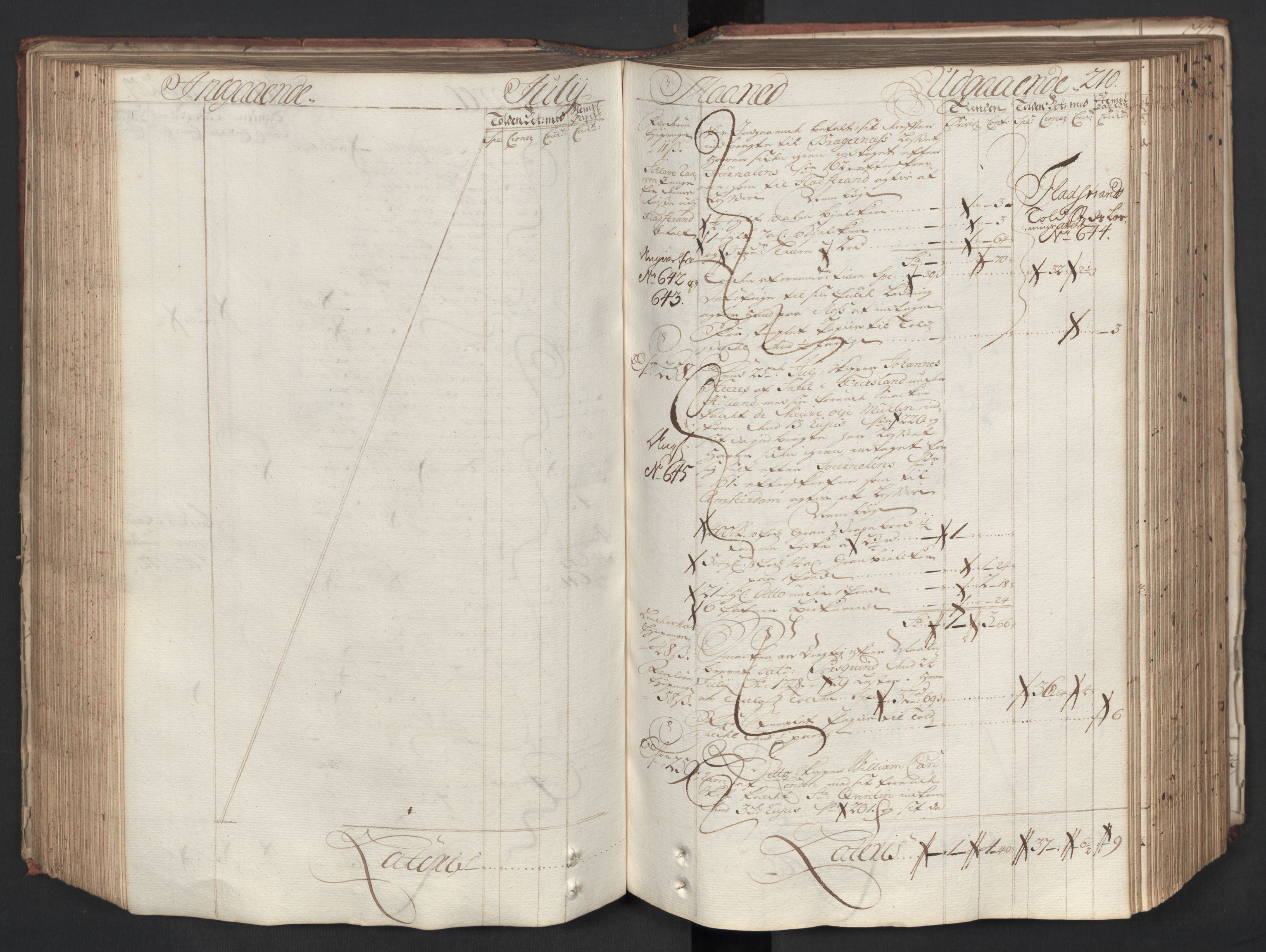 Generaltollkammeret, tollregnskaper, AV/RA-EA-5490/R08/L0012/0001: Tollregnskaper Drammen / Hovedtollbok, 1733, p. 209b-210a