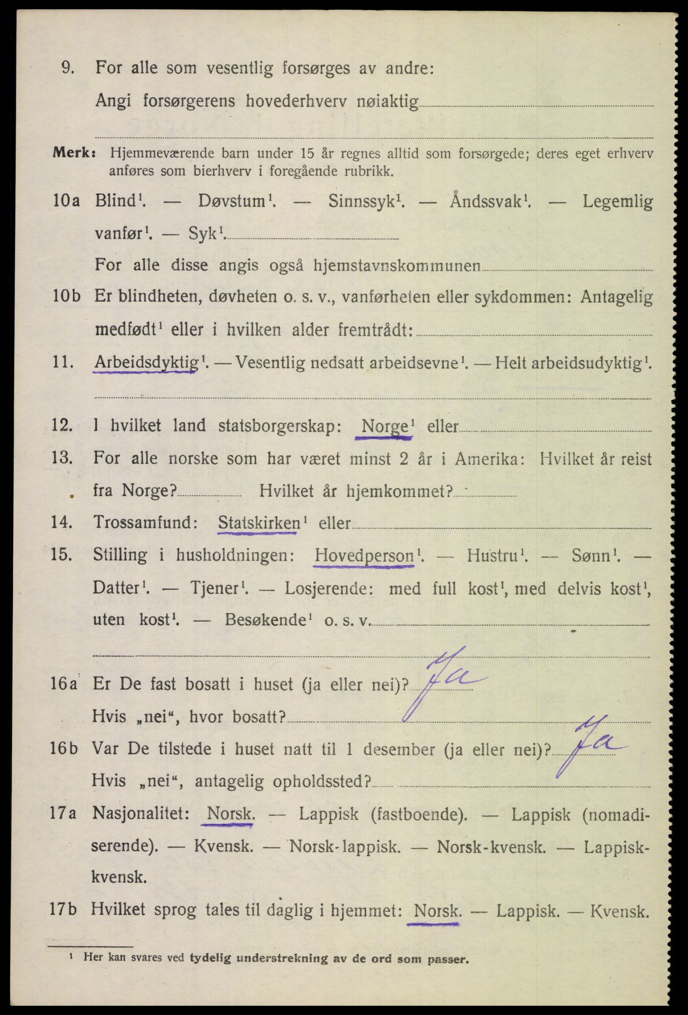 SAT, 1920 census for Lødingen, 1920, p. 3448