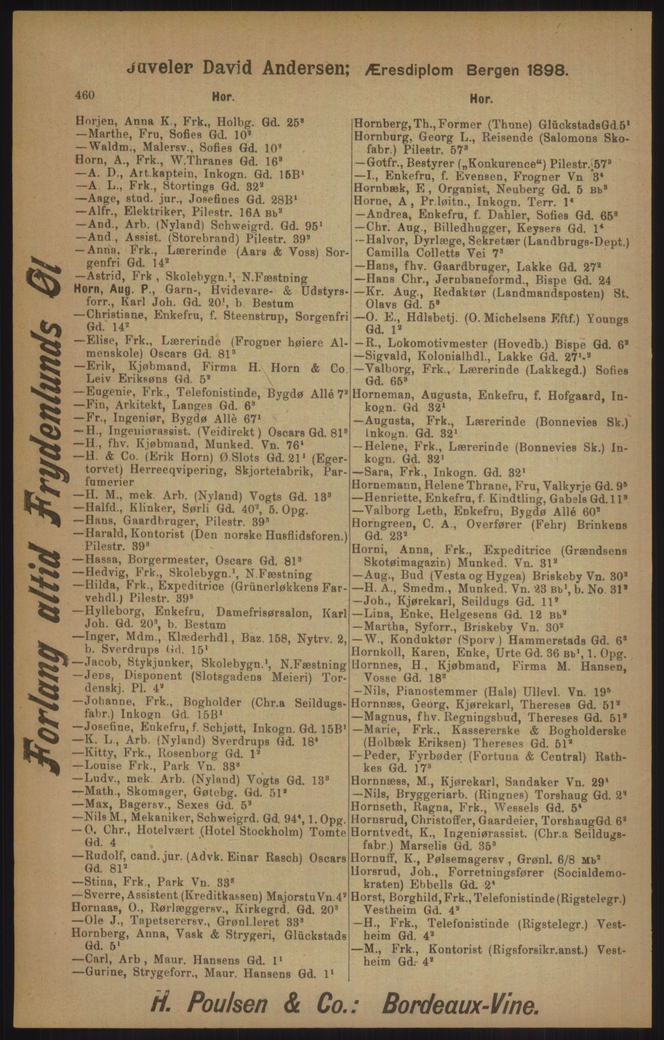 Kristiania/Oslo adressebok, PUBL/-, 1905, p. 460