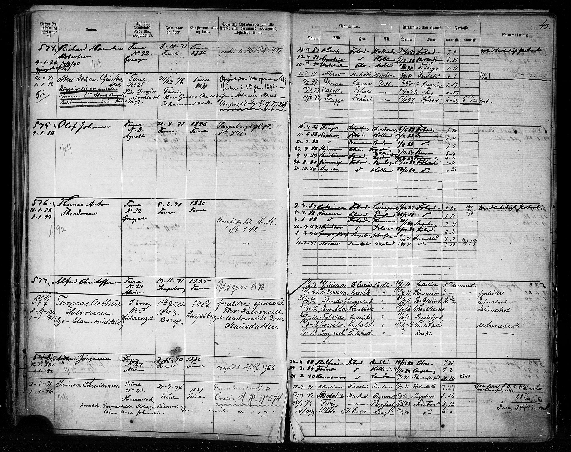 Sarpsborg mønstringskontor, AV/SAO-A-10569c/F/Fc/Fca/L0005: Annotasjonsrulle, 1881-1913, p. 47