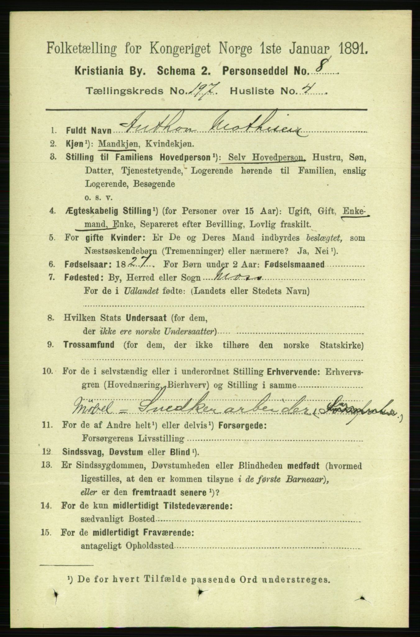 RA, 1891 census for 0301 Kristiania, 1891, p. 118875