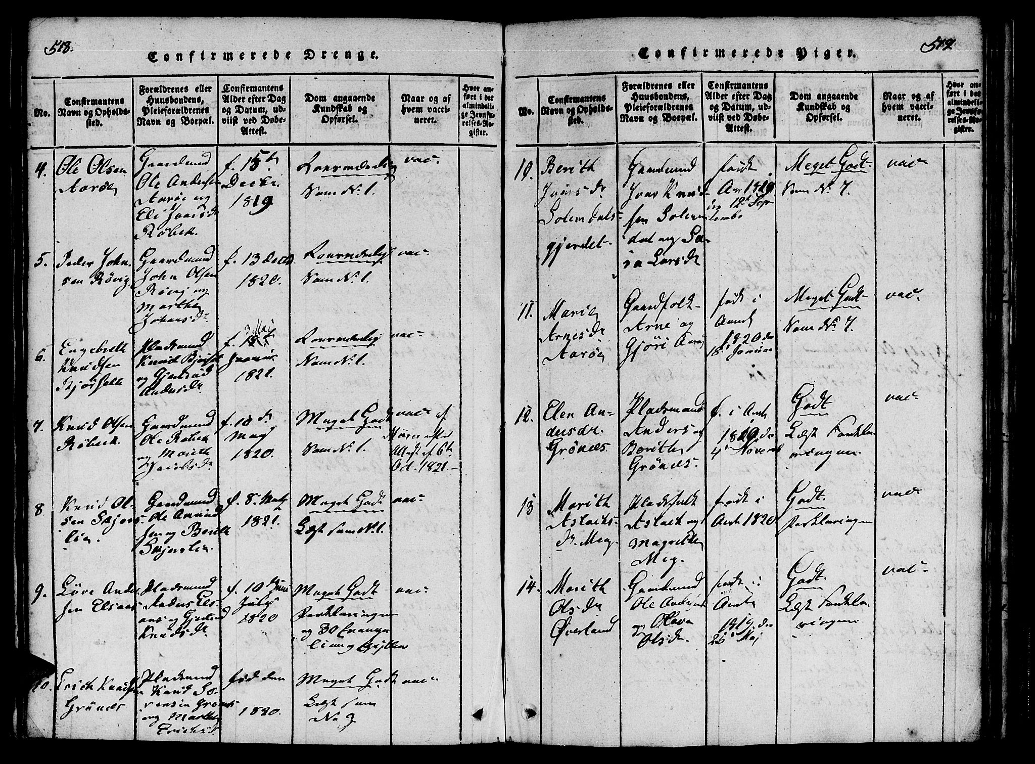 Ministerialprotokoller, klokkerbøker og fødselsregistre - Møre og Romsdal, AV/SAT-A-1454/555/L0652: Parish register (official) no. 555A03, 1817-1843, p. 518-519