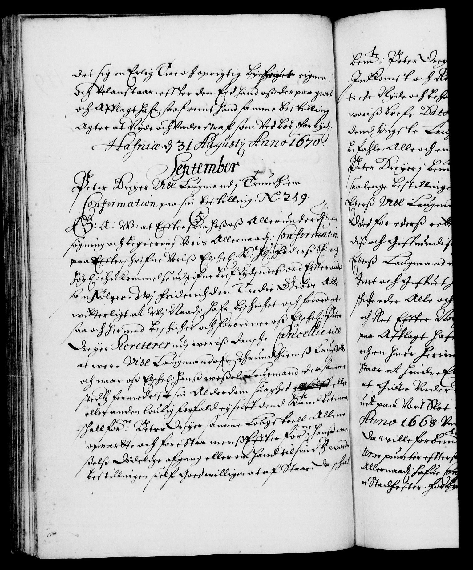 Danske Kanselli 1572-1799, RA/EA-3023/F/Fc/Fca/Fcaa/L0011: Norske registre (mikrofilm), 1670-1673, p. 149b