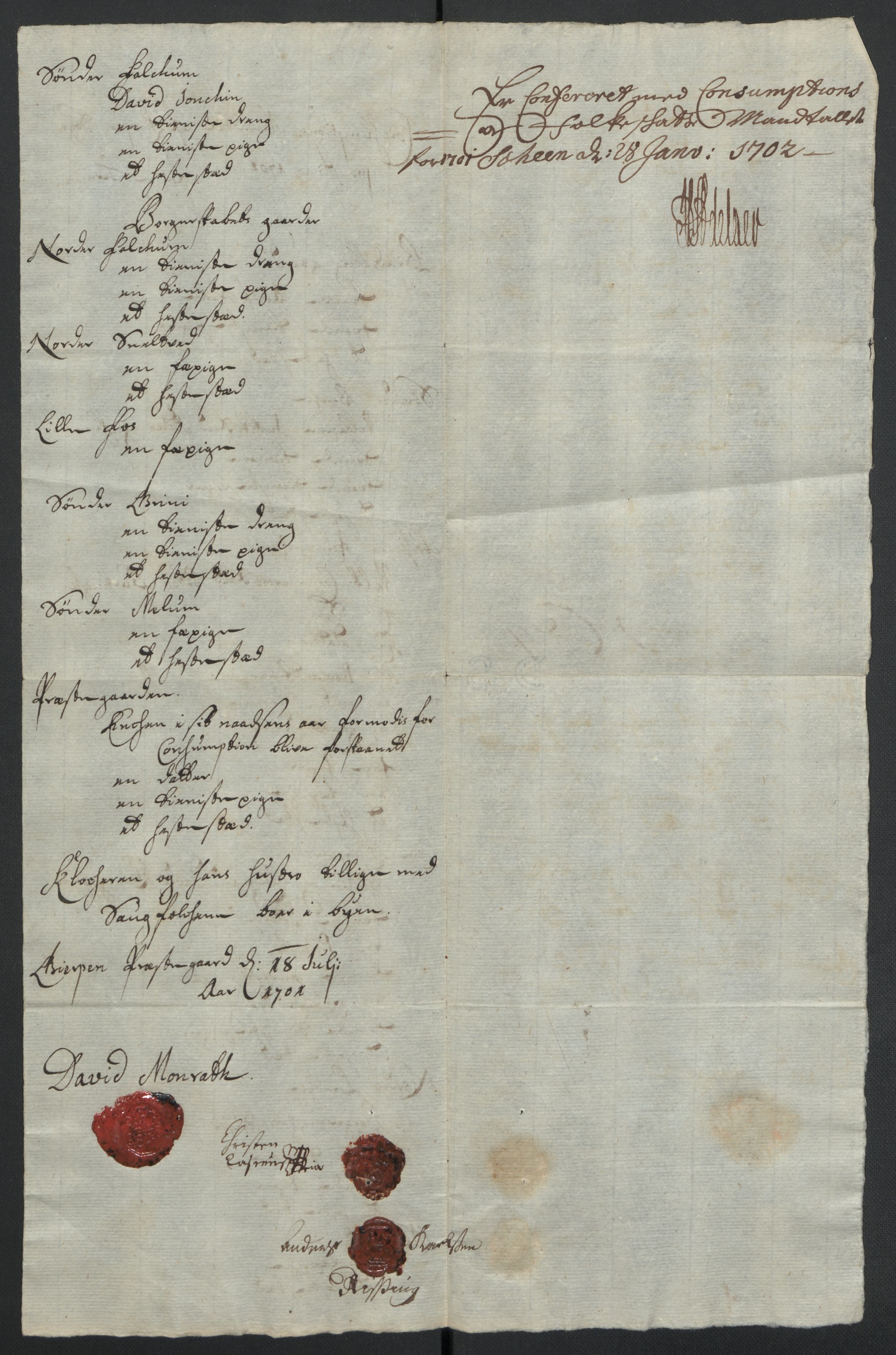 Rentekammeret inntil 1814, Reviderte regnskaper, Fogderegnskap, AV/RA-EA-4092/R36/L2105: Fogderegnskap Øvre og Nedre Telemark og Bamble, 1701, p. 202