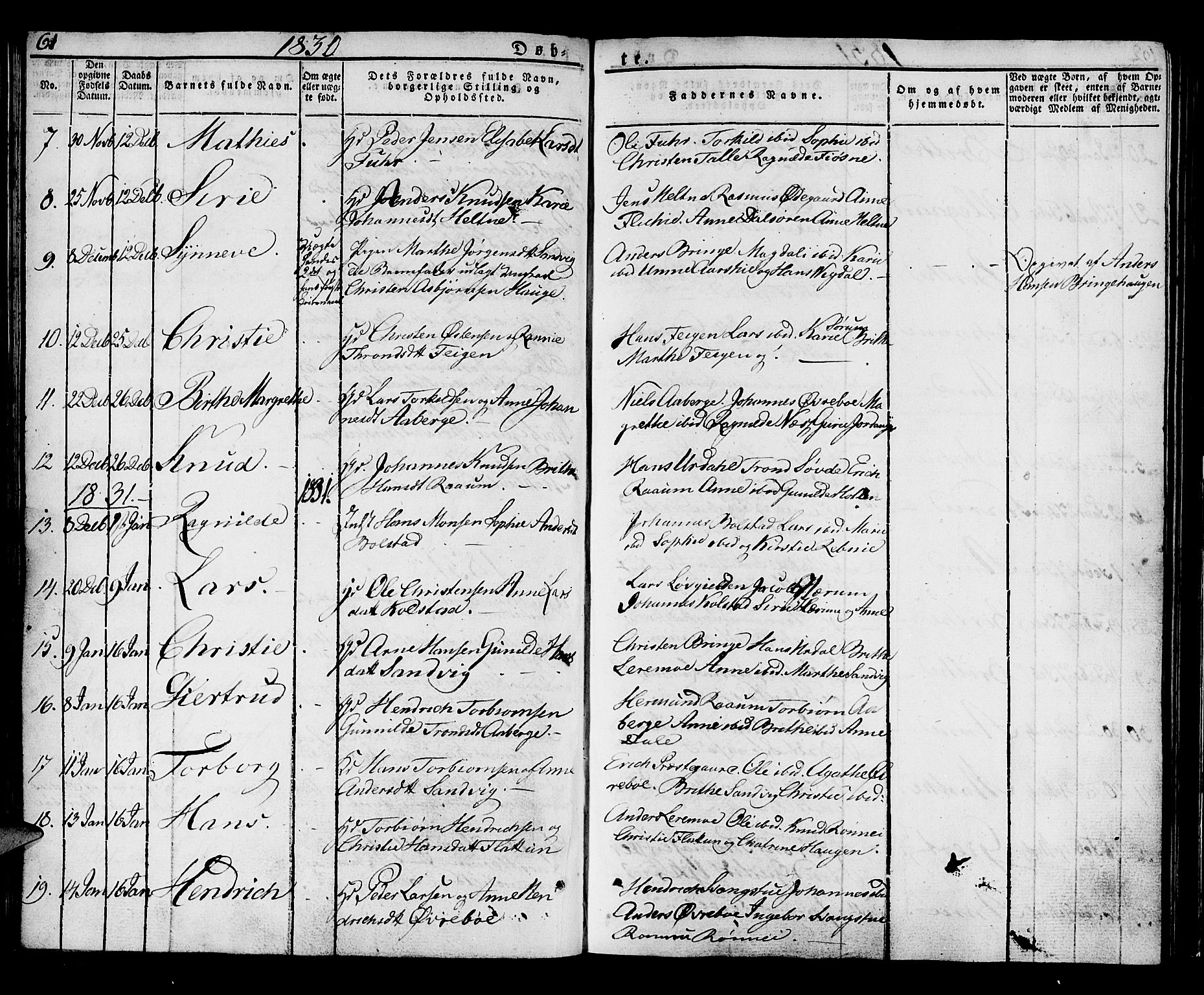 Luster sokneprestembete, AV/SAB-A-81101/H/Haa/Haaa/L0004: Parish register (official) no. A 4, 1821-1832, p. 61