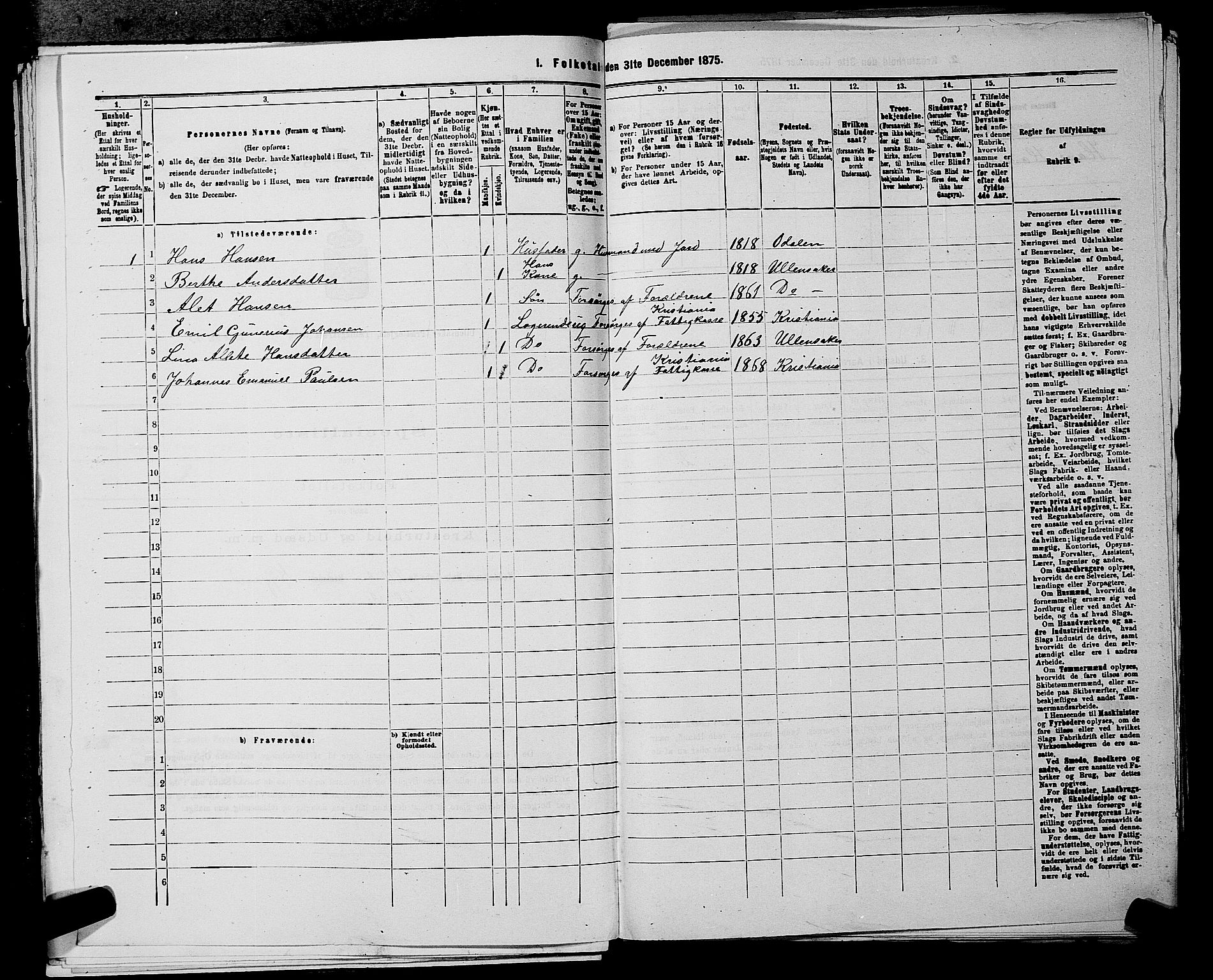 RA, 1875 census for 0235P Ullensaker, 1875, p. 1141