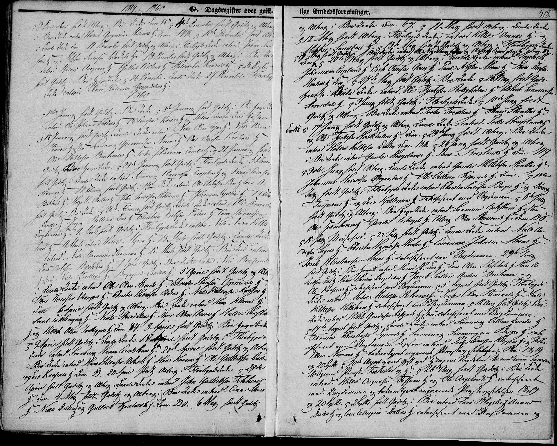 Bø kirkebøker, AV/SAKO-A-257/F/Fa/L0008: Parish register (official) no. 8, 1849-1861, p. 418