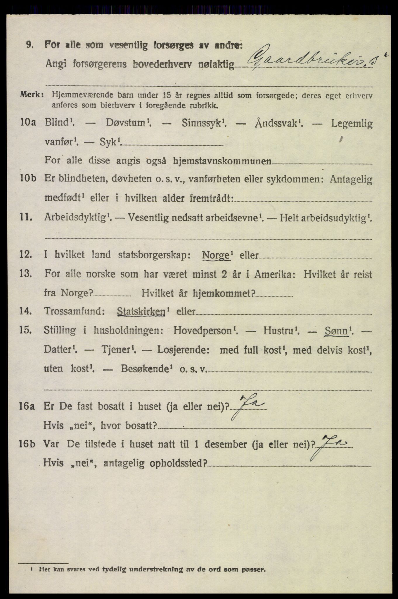 SAH, 1920 census for Trysil, 1920, p. 6852