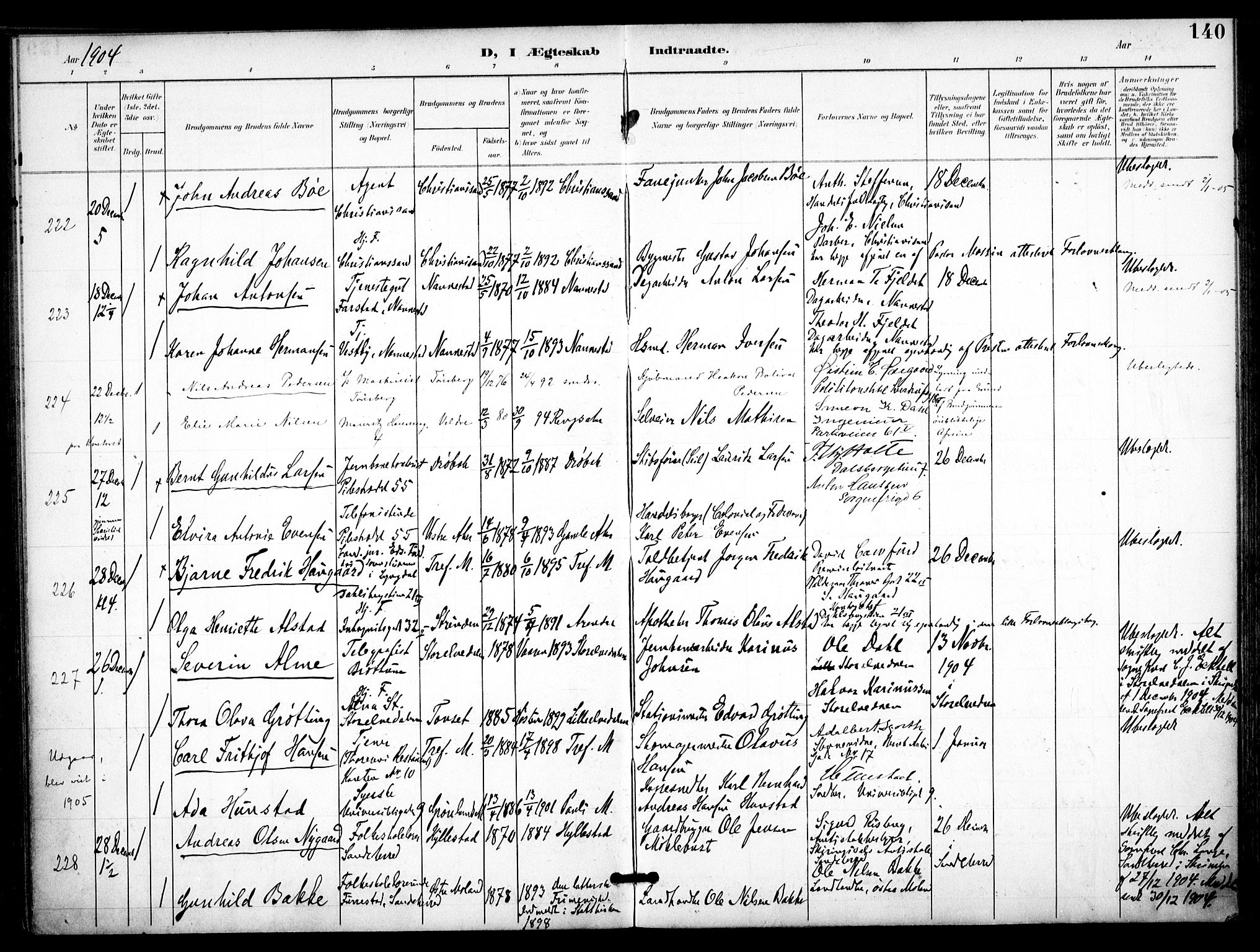 Trefoldighet prestekontor Kirkebøker, SAO/A-10882/F/Fc/L0005: Parish register (official) no. III 5, 1900-1908, p. 140