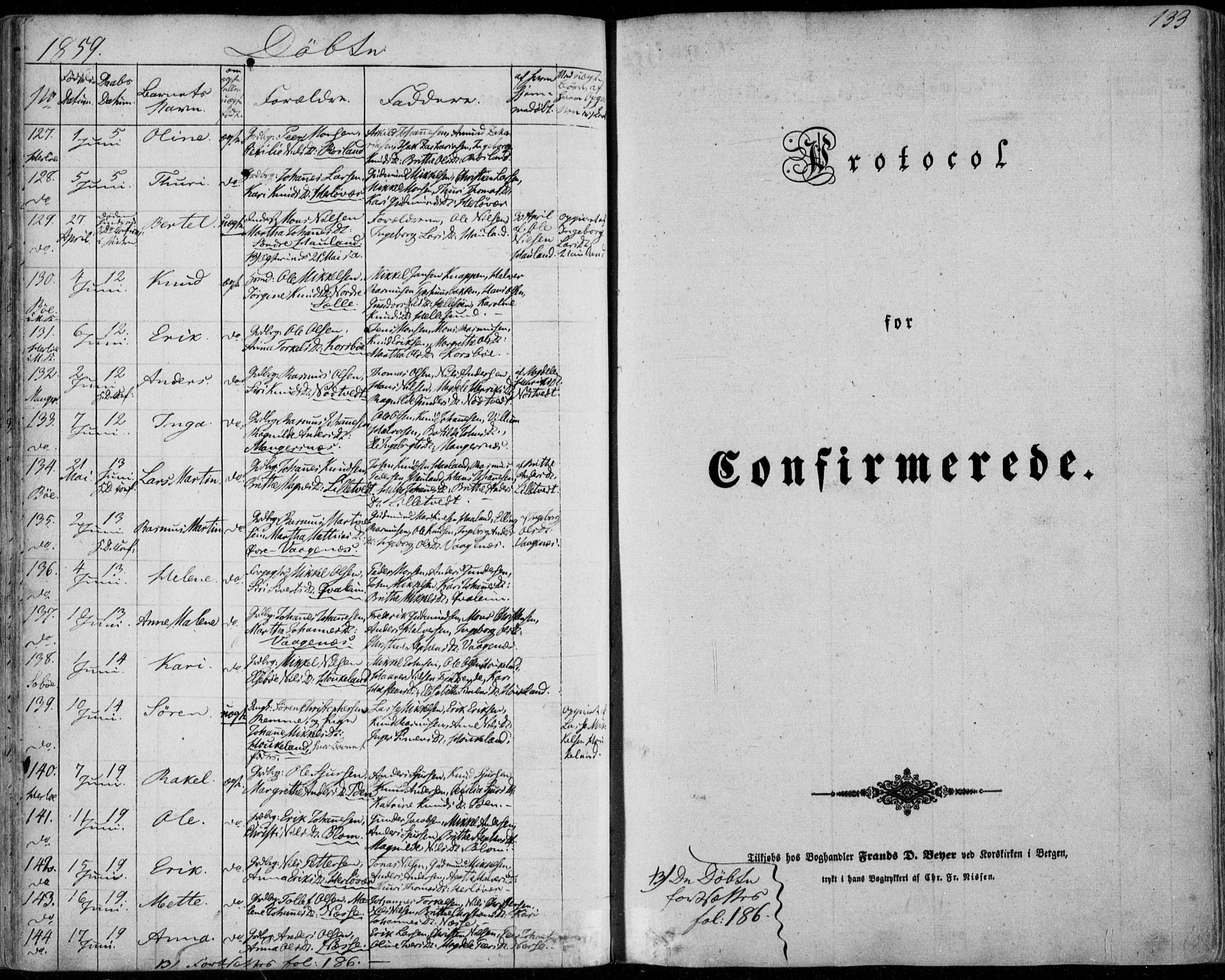 Manger sokneprestembete, AV/SAB-A-76801/H/Haa: Parish register (official) no. A 6, 1849-1859, p. 133