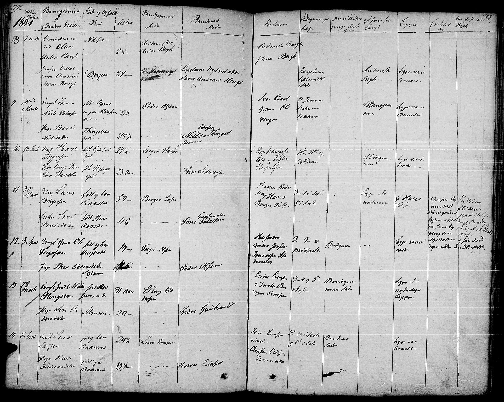 Gran prestekontor, SAH/PREST-112/H/Ha/Haa/L0010: Parish register (official) no. 10, 1824-1842, p. 792-793