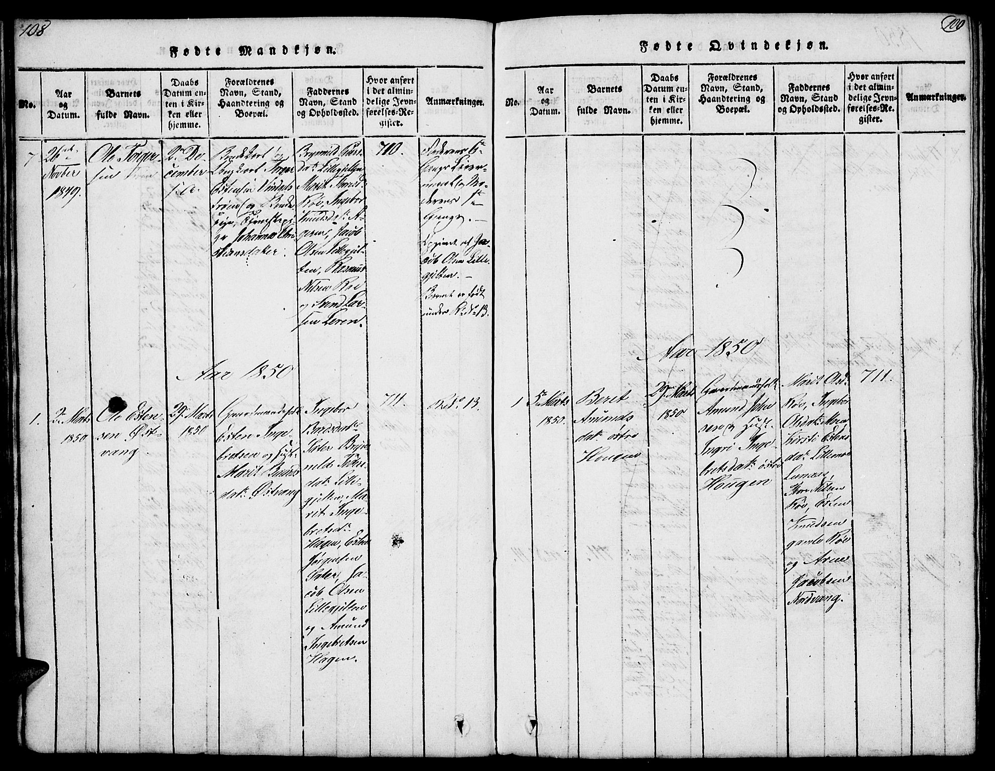 Tolga prestekontor, SAH/PREST-062/L/L0003: Parish register (copy) no. 3, 1815-1862, p. 108-109
