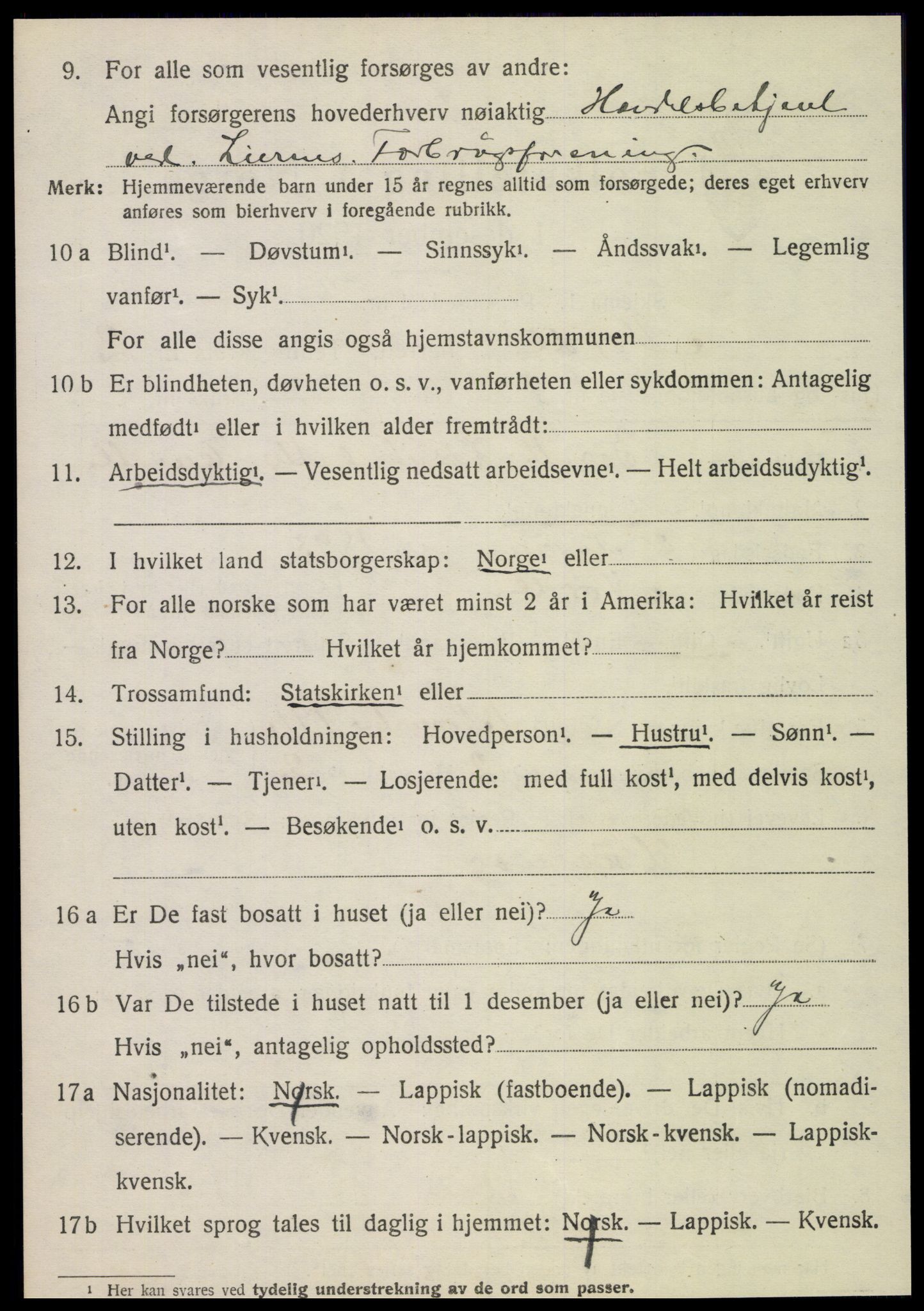 SAT, 1920 census for Nordli, 1920, p. 856