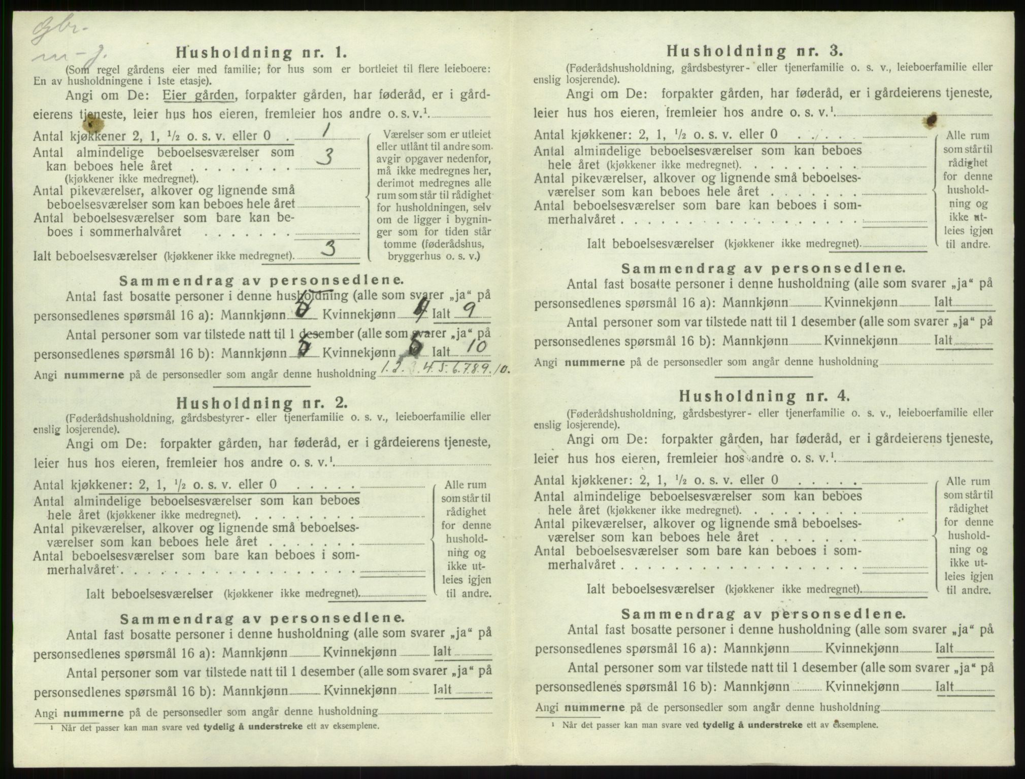 SAB, 1920 census for Sogndal, 1920, p. 1111