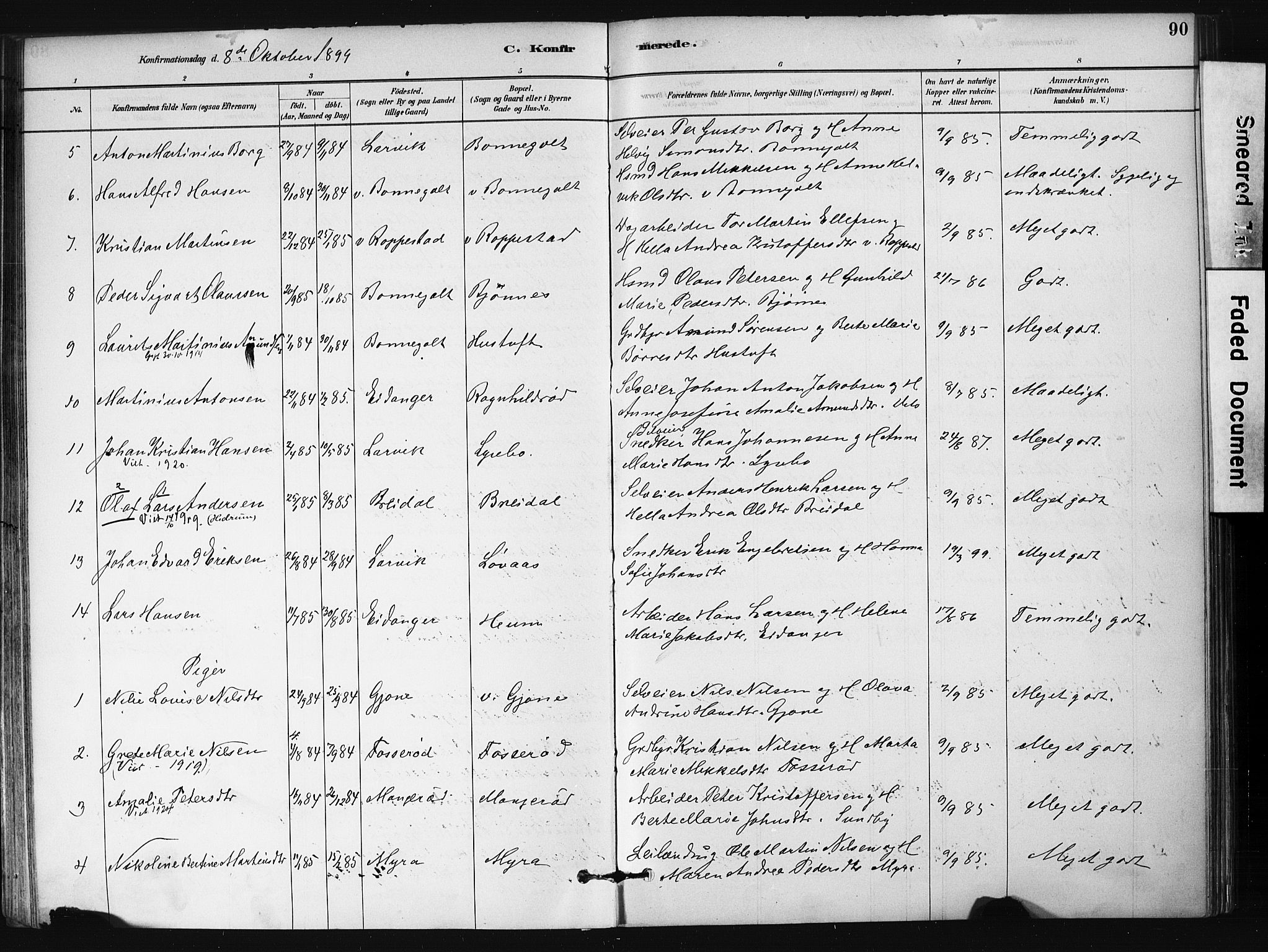 Hedrum kirkebøker, AV/SAKO-A-344/F/Fb/L0001: Parish register (official) no. II 1, 1881-1905, p. 90