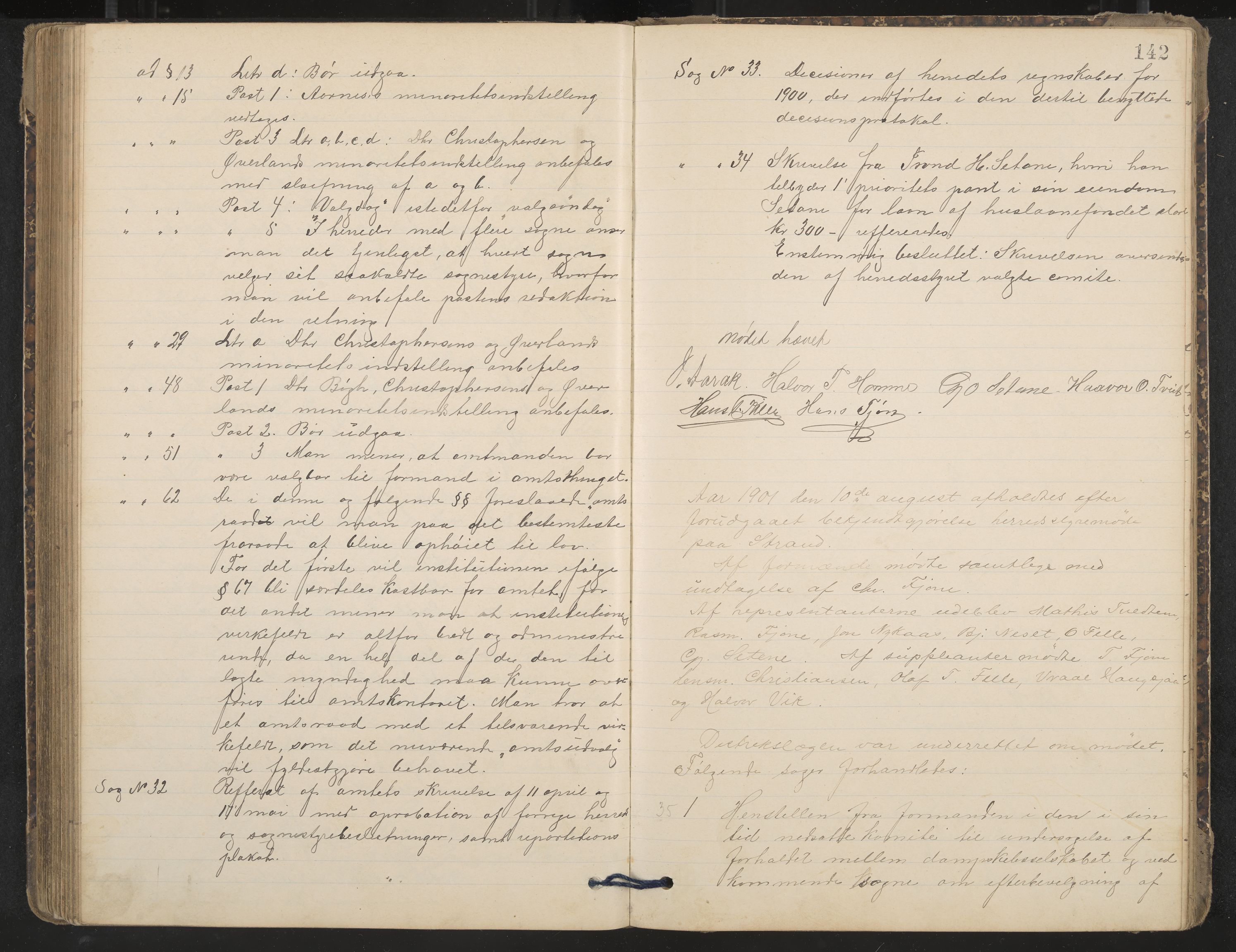 Nissedal formannskap og sentraladministrasjon, IKAK/0830021-1/A/L0003: Møtebok, 1892-1904, p. 142