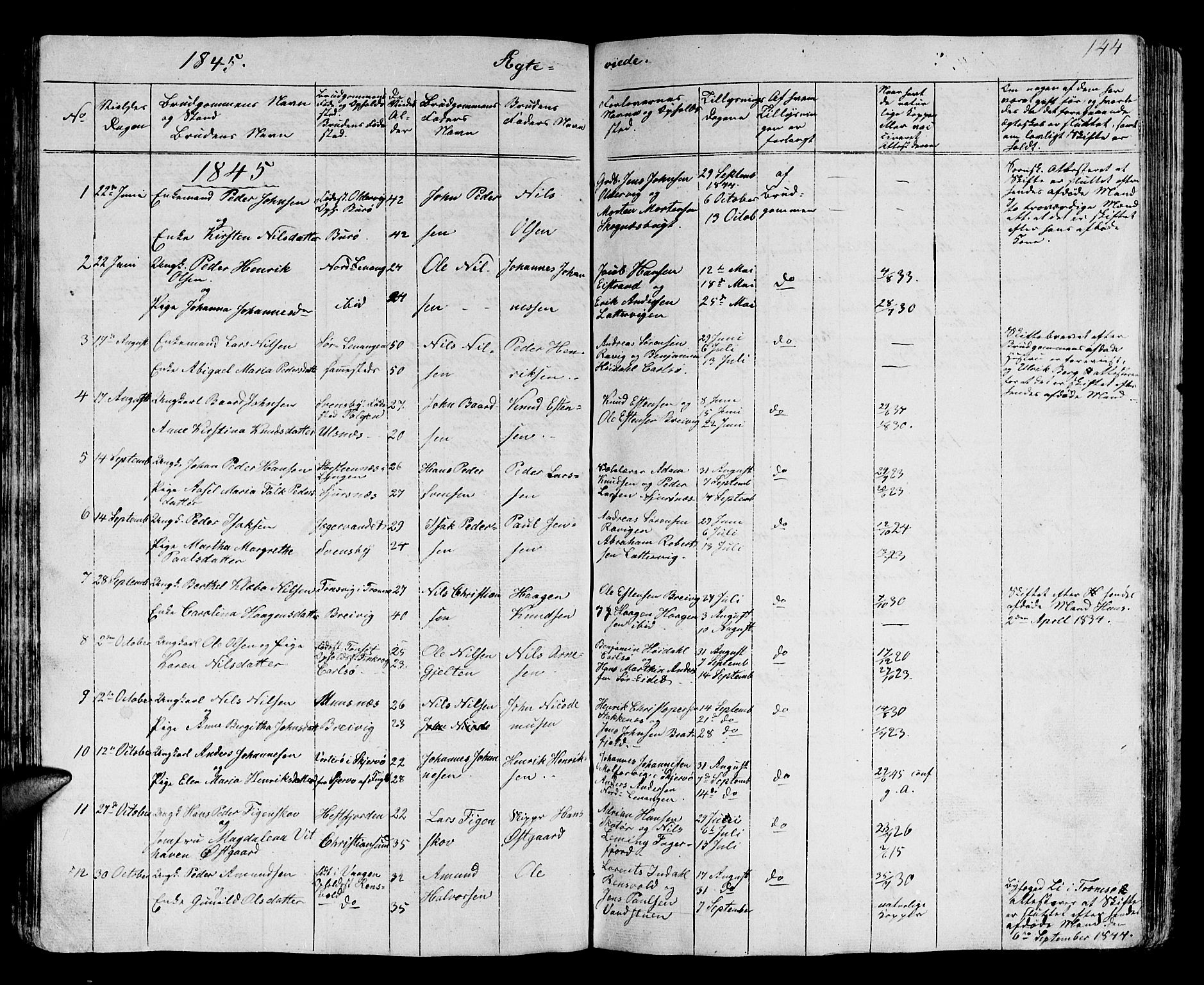 Karlsøy sokneprestembete, AV/SATØ-S-1299/H/Ha/Hab/L0002klokker: Parish register (copy) no. 2, 1843-1861, p. 144