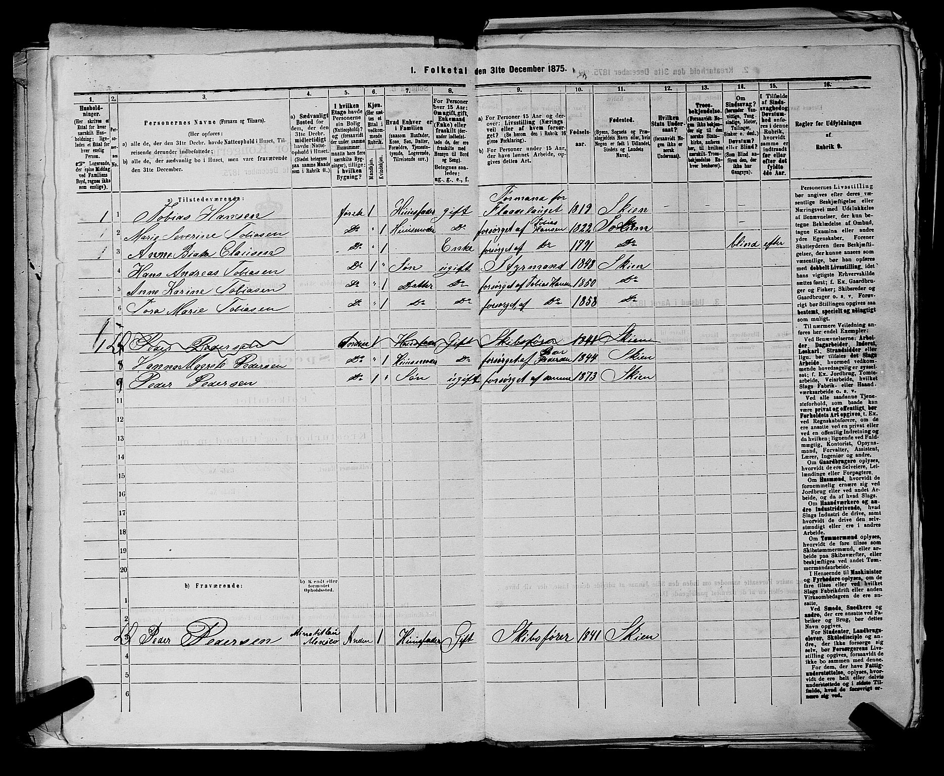 SAKO, 1875 census for 0806P Skien, 1875, p. 468