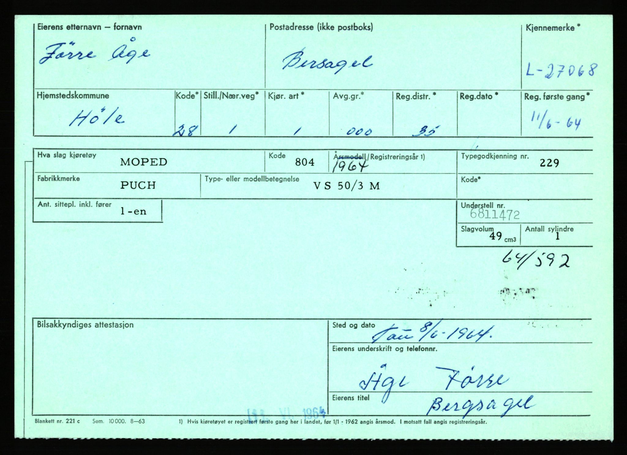 Stavanger trafikkstasjon, AV/SAST-A-101942/0/F/L0045: L-27000 - L-27799, 1930-1971, p. 147