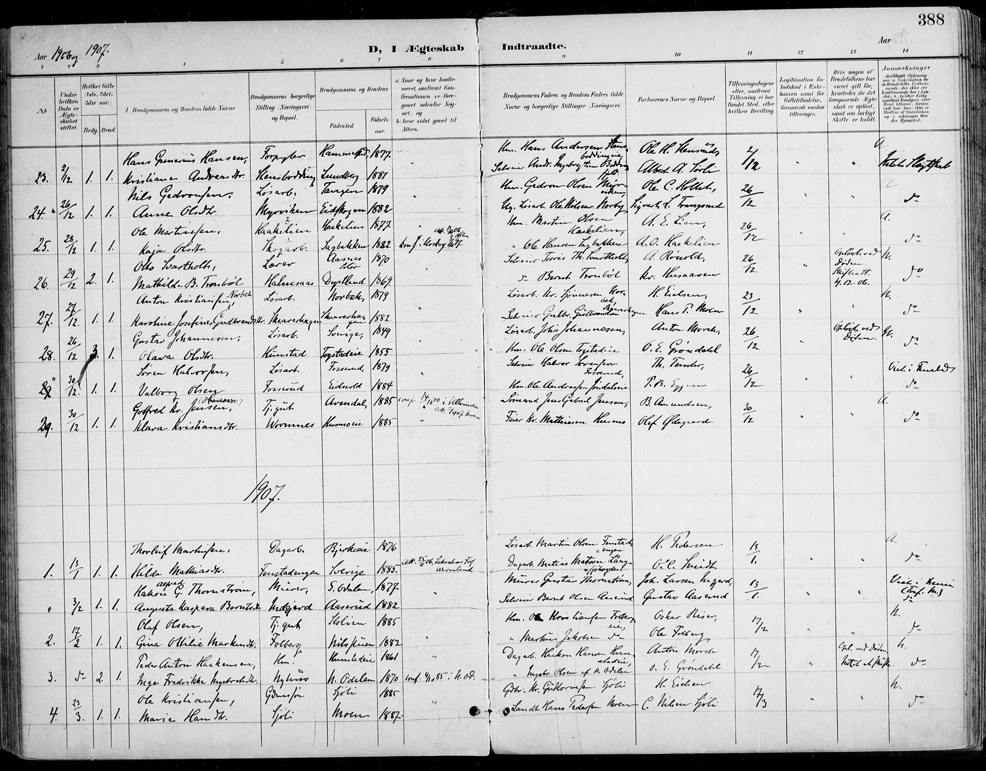 Nes prestekontor Kirkebøker, AV/SAO-A-10410/F/Fa/L0011: Parish register (official) no. I 11, 1899-1918, p. 388