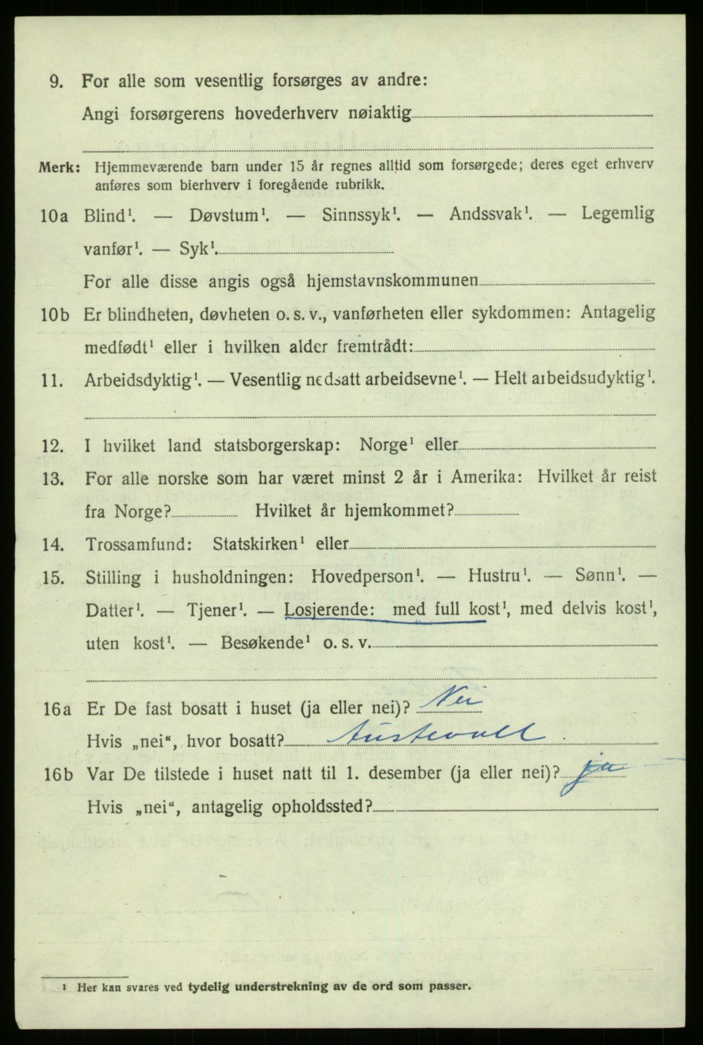 SAB, 1920 census for Gulen, 1920, p. 4544