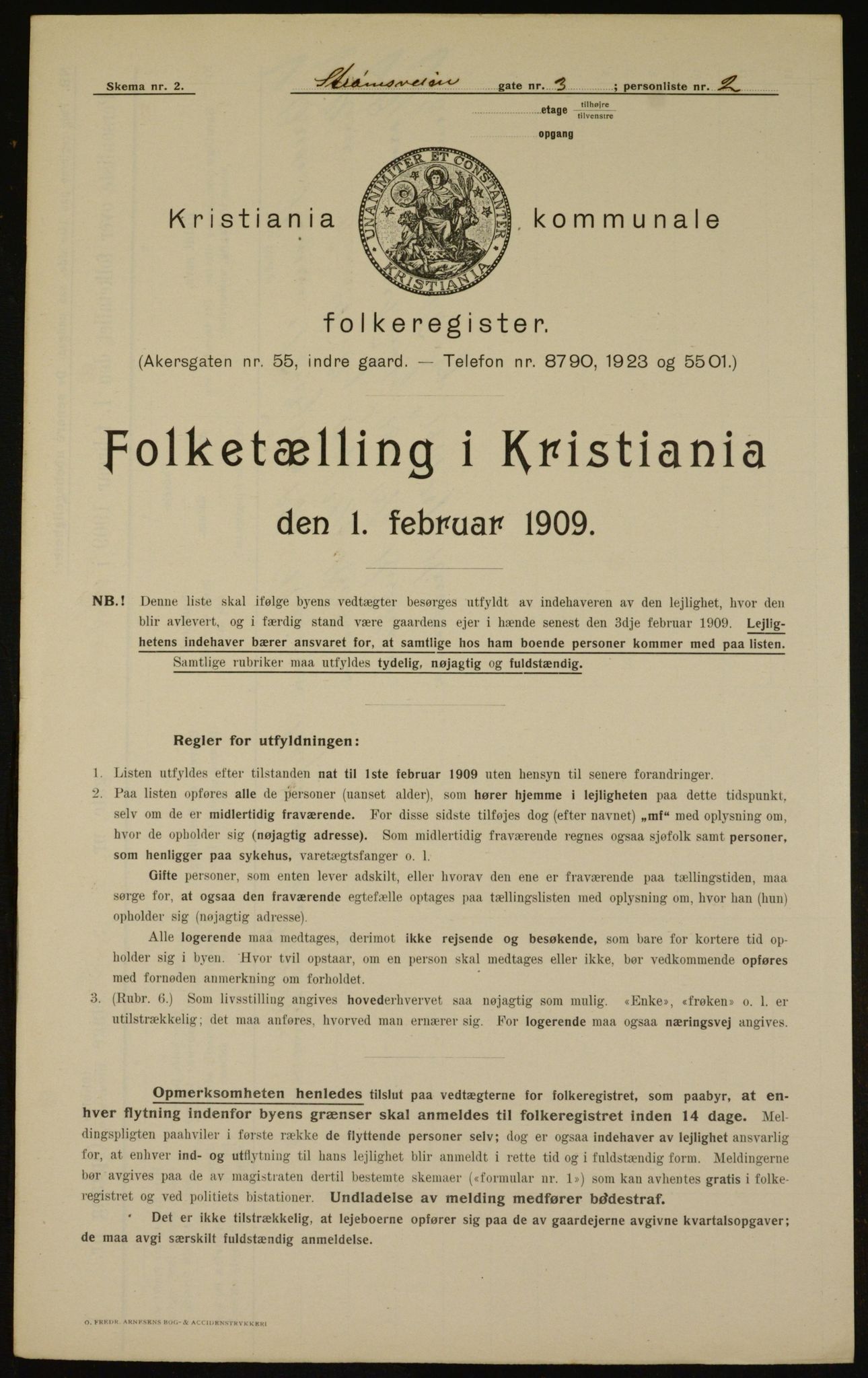 OBA, Municipal Census 1909 for Kristiania, 1909, p. 94074