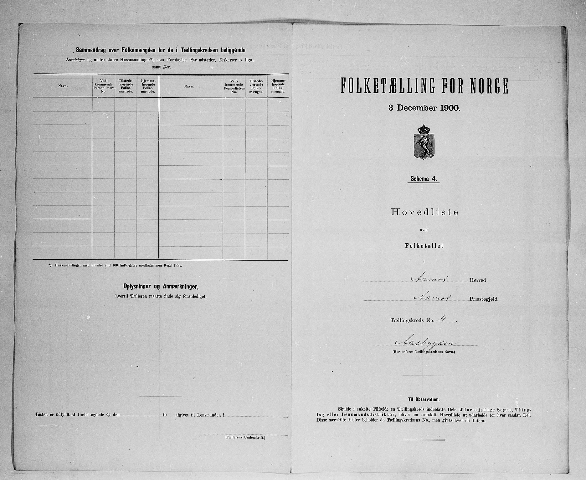 SAH, 1900 census for Åmot, 1900, p. 27