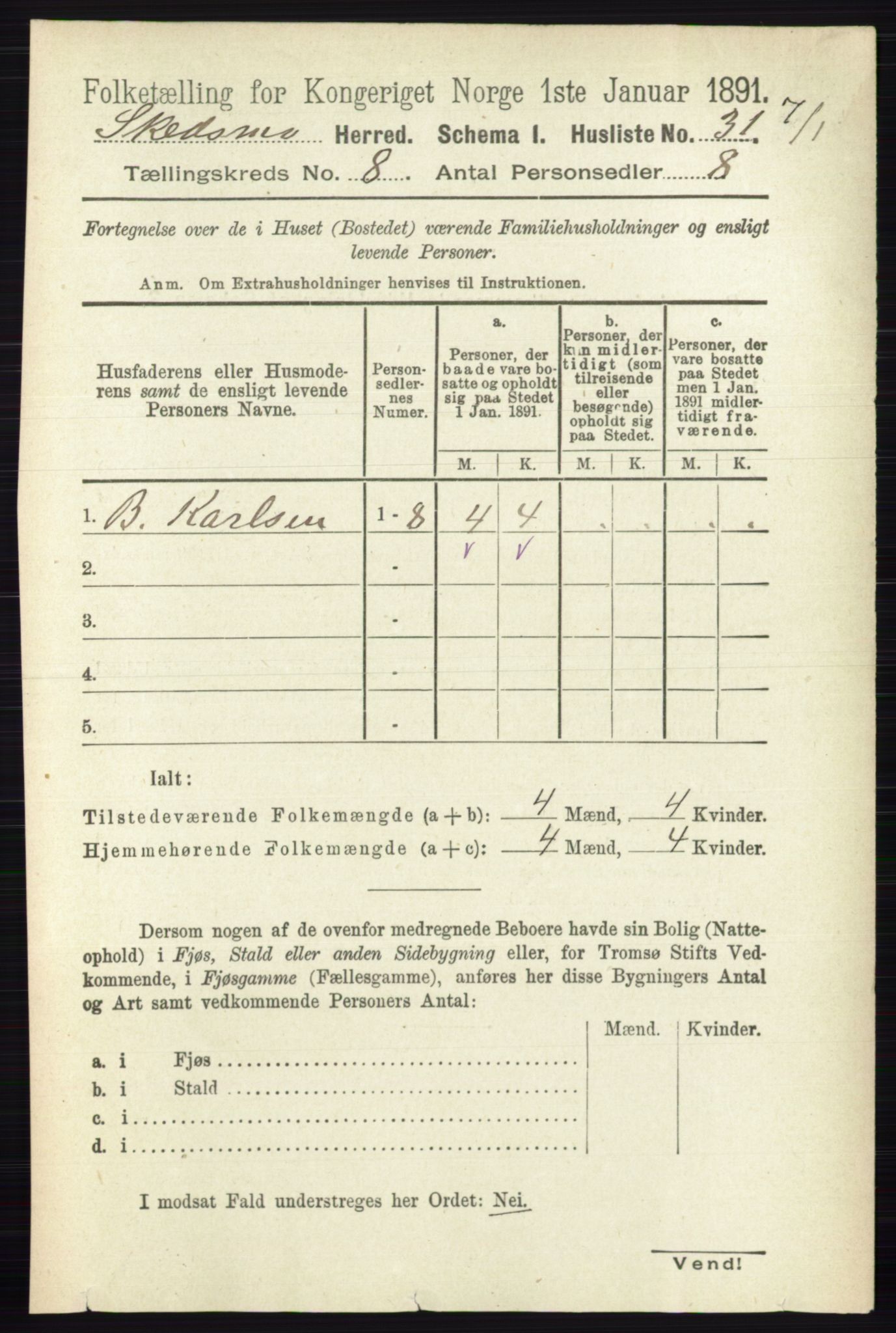 RA, 1891 census for 0231 Skedsmo, 1891, p. 3841