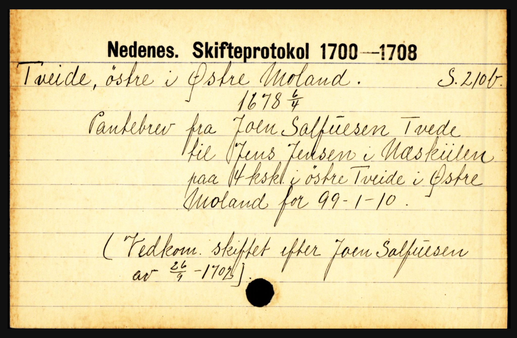 Nedenes sorenskriveri før 1824, AV/SAK-1221-0007/H, p. 31445