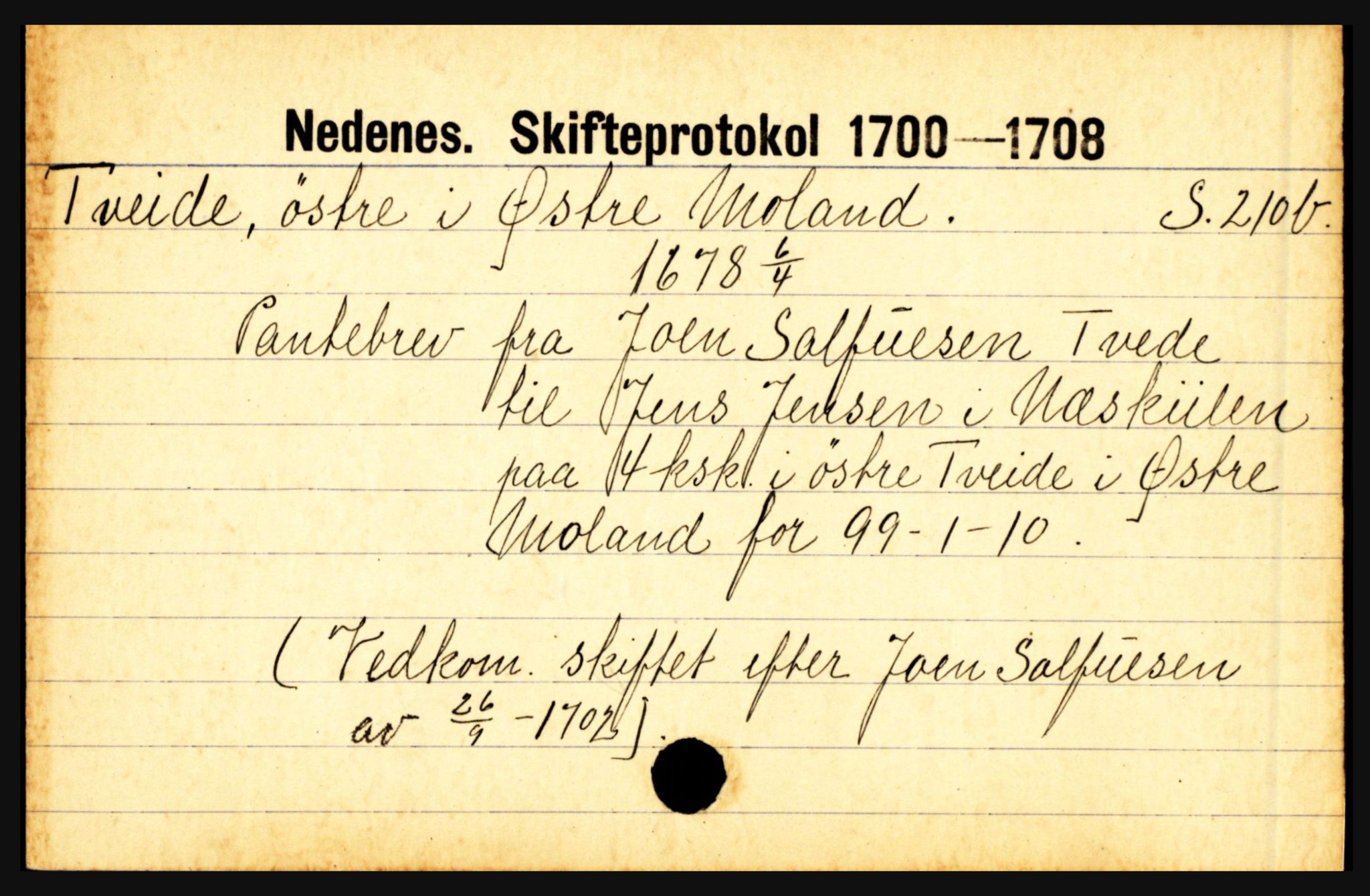 Nedenes sorenskriveri før 1824, AV/SAK-1221-0007/H, p. 31445