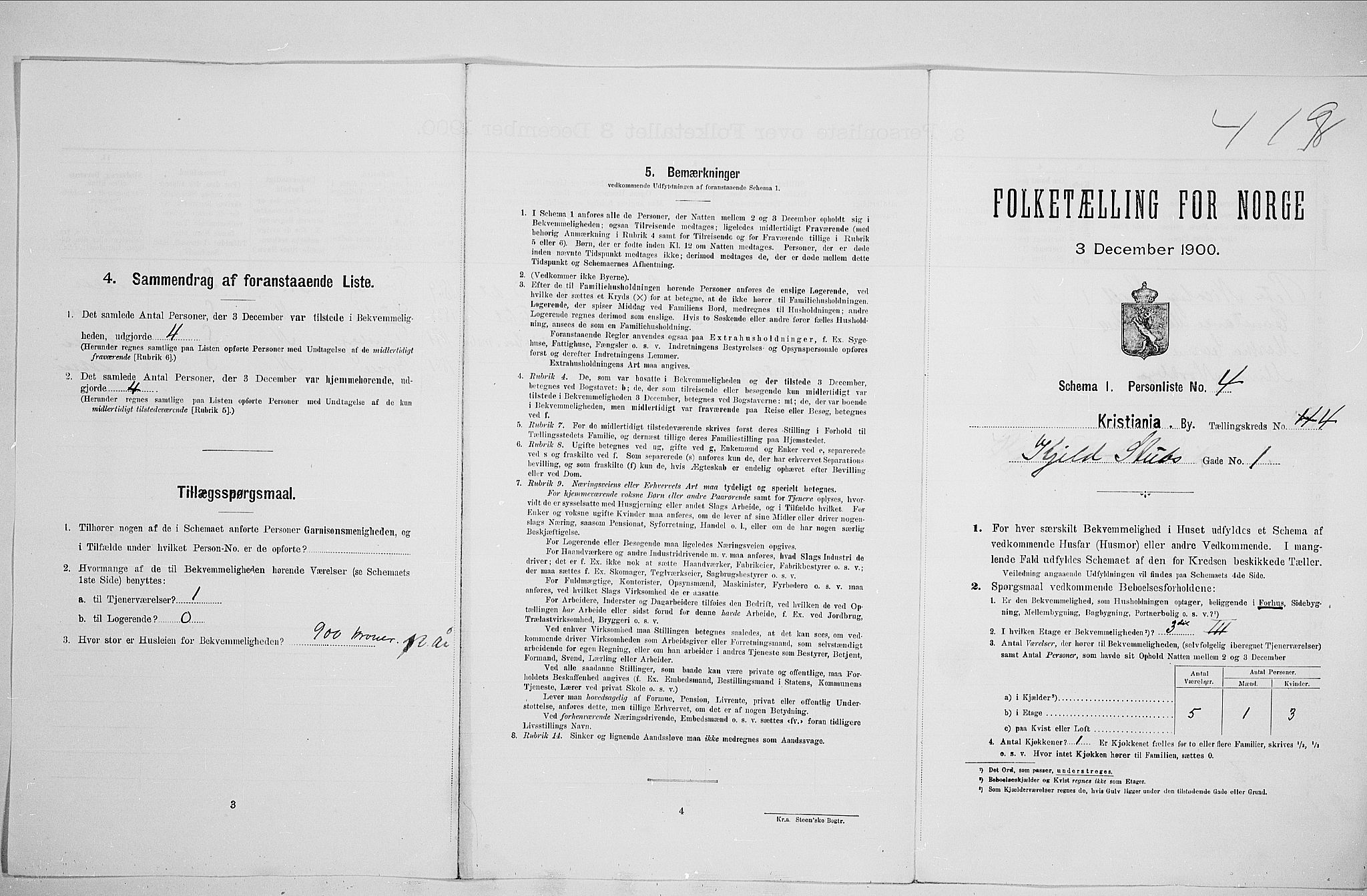 SAO, 1900 census for Kristiania, 1900, p. 47319