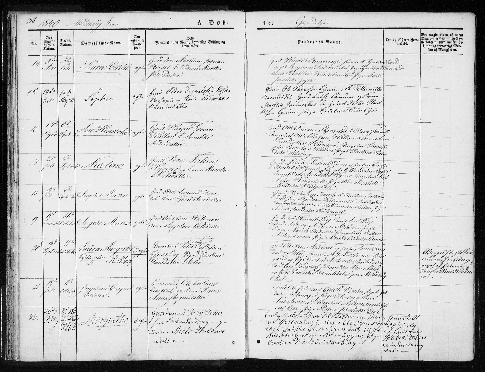 Ministerialprotokoller, klokkerbøker og fødselsregistre - Nord-Trøndelag, AV/SAT-A-1458/717/L0154: Parish register (official) no. 717A06 /1, 1836-1849, p. 36