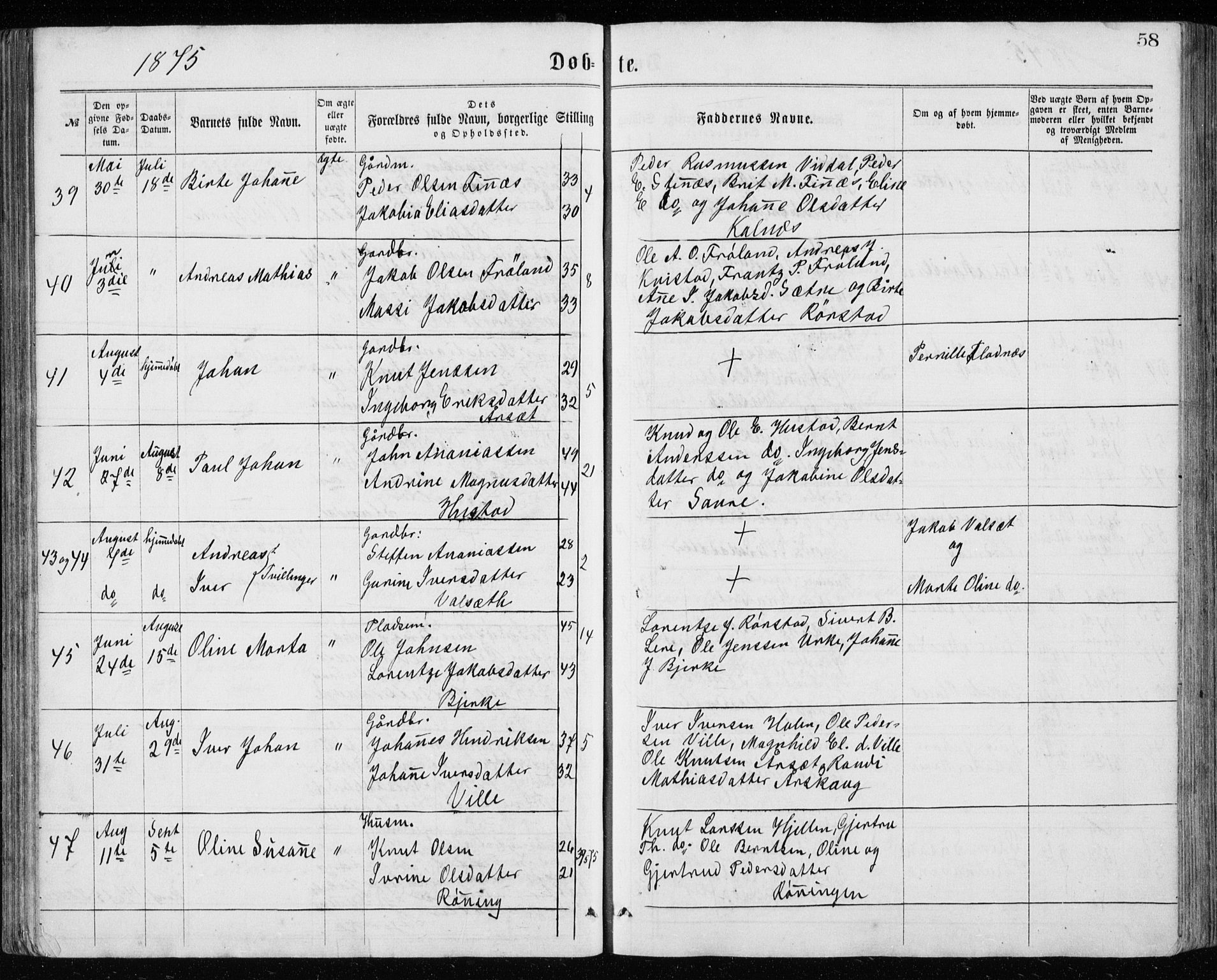 Ministerialprotokoller, klokkerbøker og fødselsregistre - Møre og Romsdal, AV/SAT-A-1454/515/L0214: Parish register (copy) no. 515C01, 1865-1883, p. 58