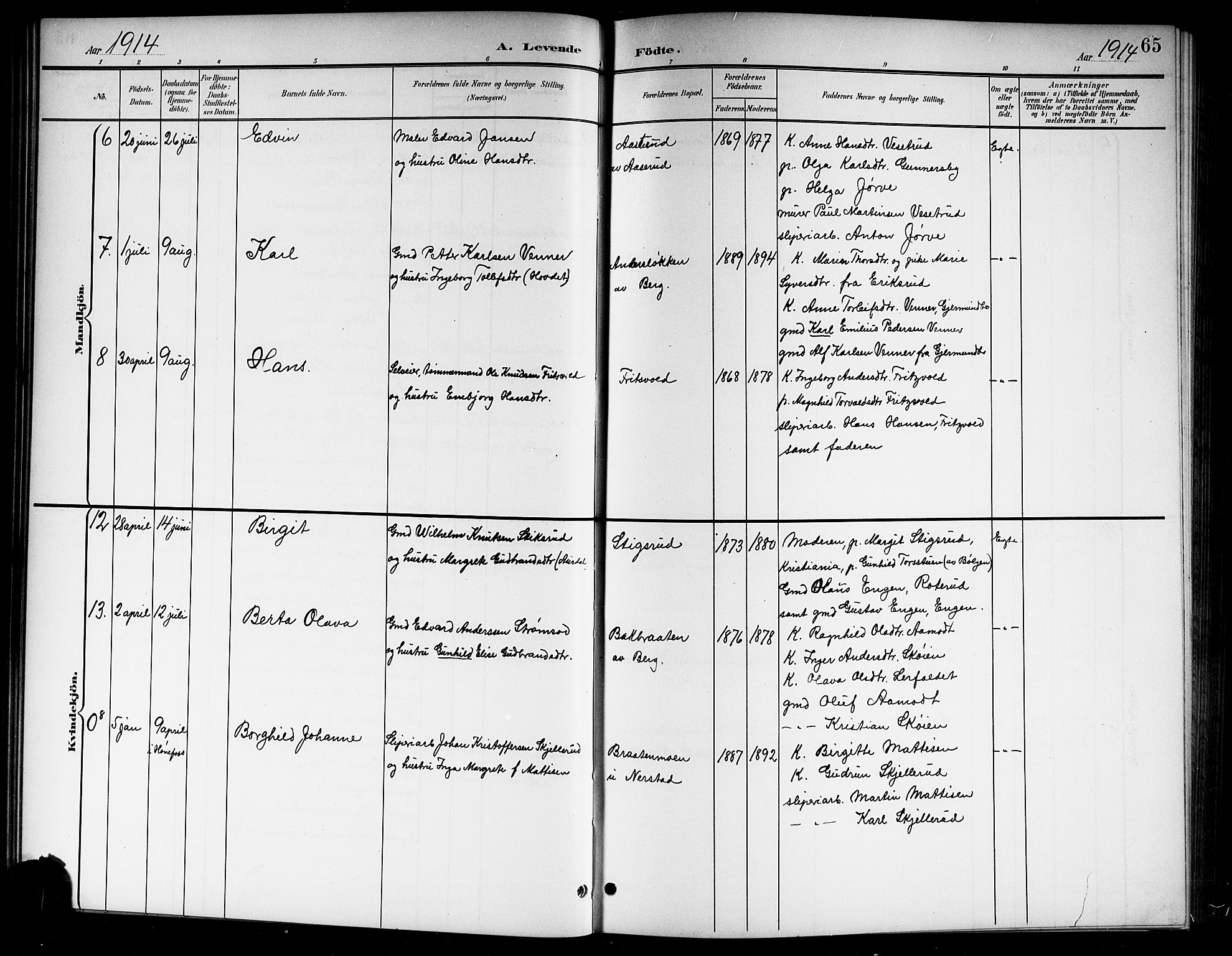 Norderhov kirkebøker, AV/SAKO-A-237/G/Gb/L0002: Parish register (copy) no. II 2, 1891-1921, p. 65