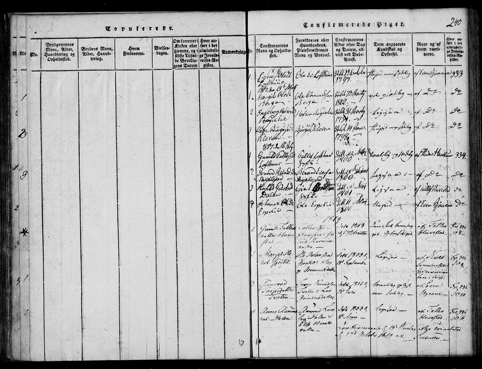 Lårdal kirkebøker, SAKO/A-284/F/Fb/L0001: Parish register (official) no. II 1, 1815-1860, p. 240