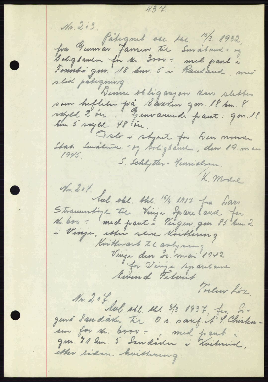 Vest-Telemark sorenskriveri, AV/SAKO-A-134/G/Ga/Gad/L0004: Mortgage book no. B-4, 1943-1945, Diary no: : 203/1945