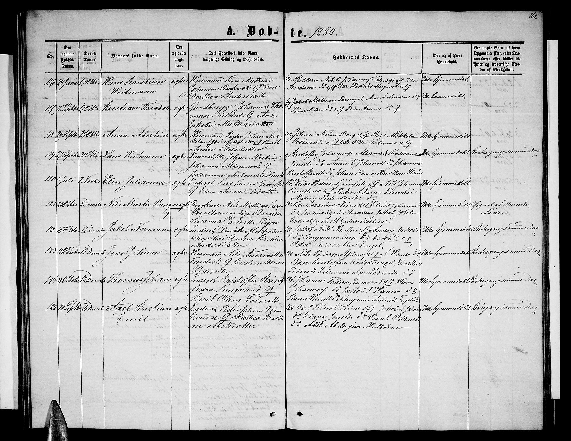 Ministerialprotokoller, klokkerbøker og fødselsregistre - Nordland, SAT/A-1459/827/L0415: Parish register (copy) no. 827C04, 1864-1886, p. 162