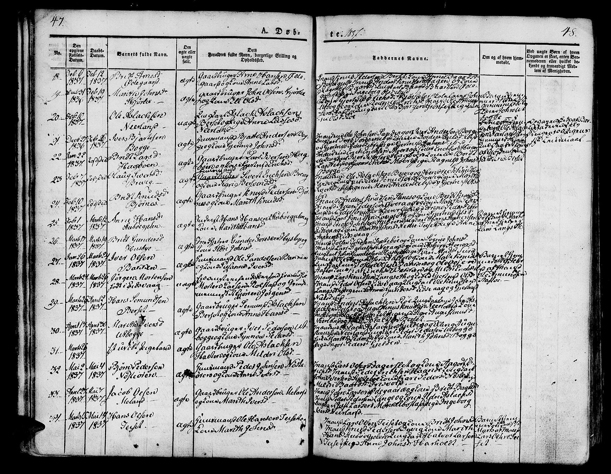 Ministerialprotokoller, klokkerbøker og fødselsregistre - Møre og Romsdal, AV/SAT-A-1454/551/L0624: Parish register (official) no. 551A04, 1831-1845, p. 47-48
