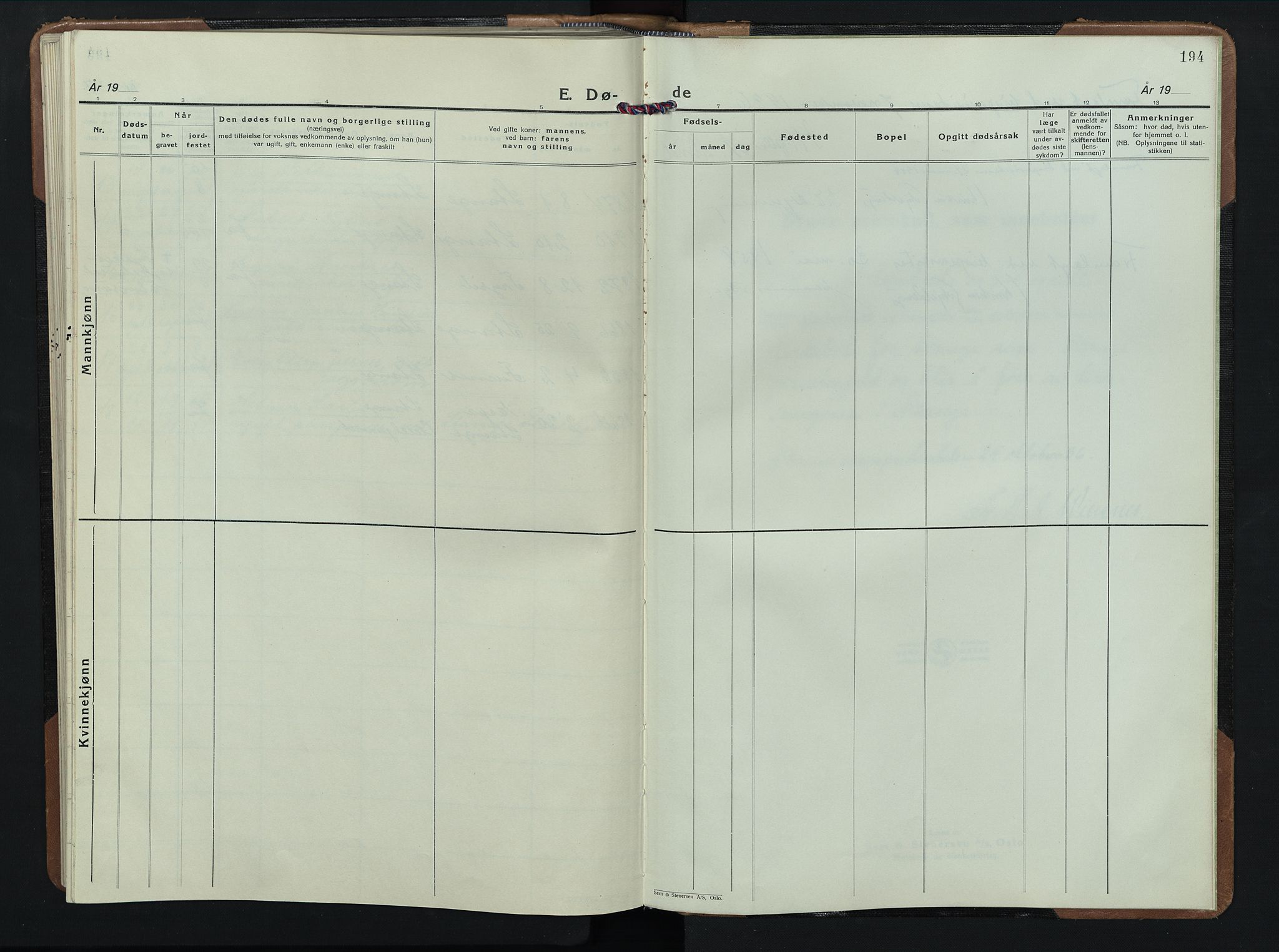 Stange prestekontor, AV/SAH-PREST-002/L/L0020: Parish register (copy) no. 20, 1936-1947, p. 194