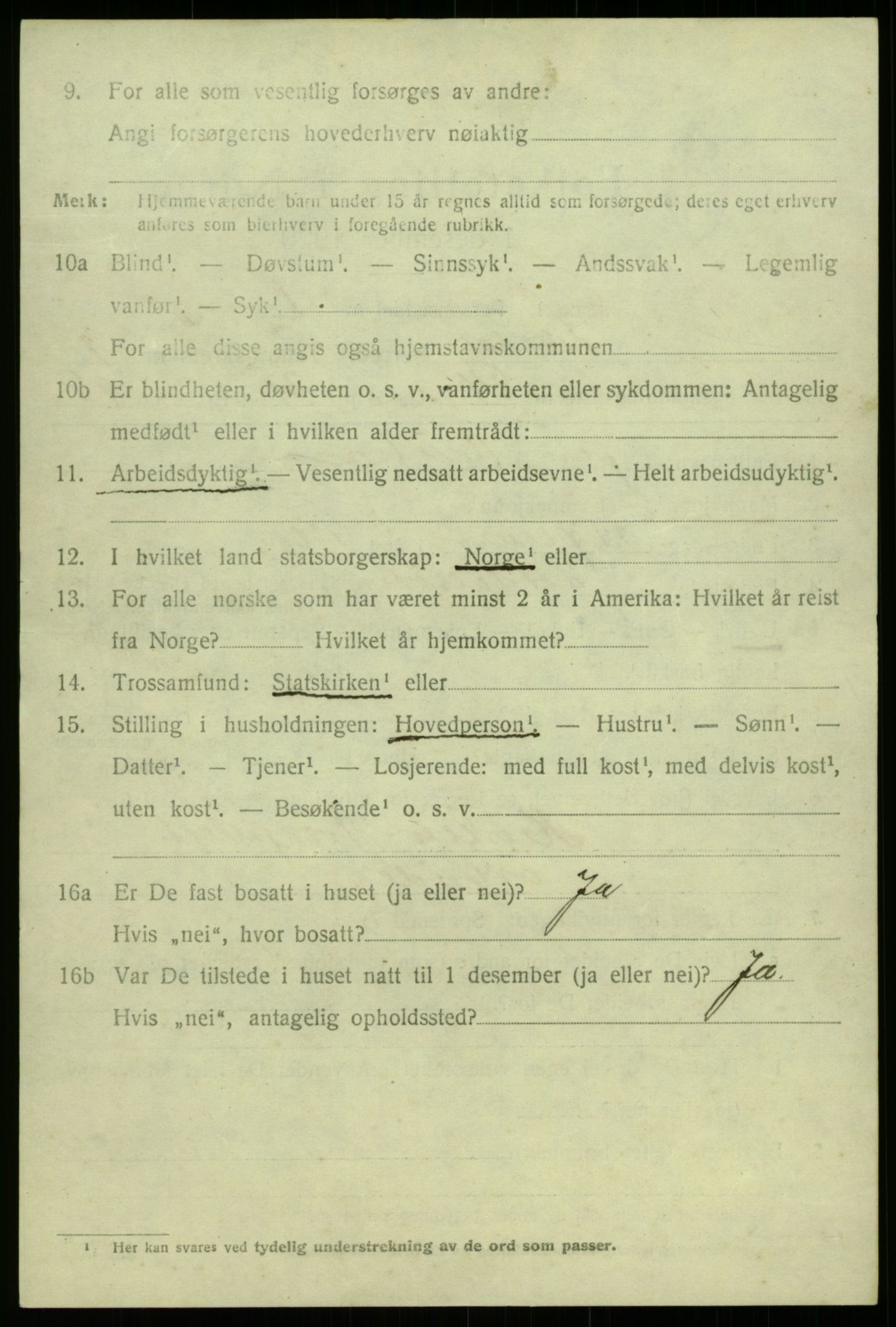 SAB, 1920 census for Lærdal, 1920, p. 3941