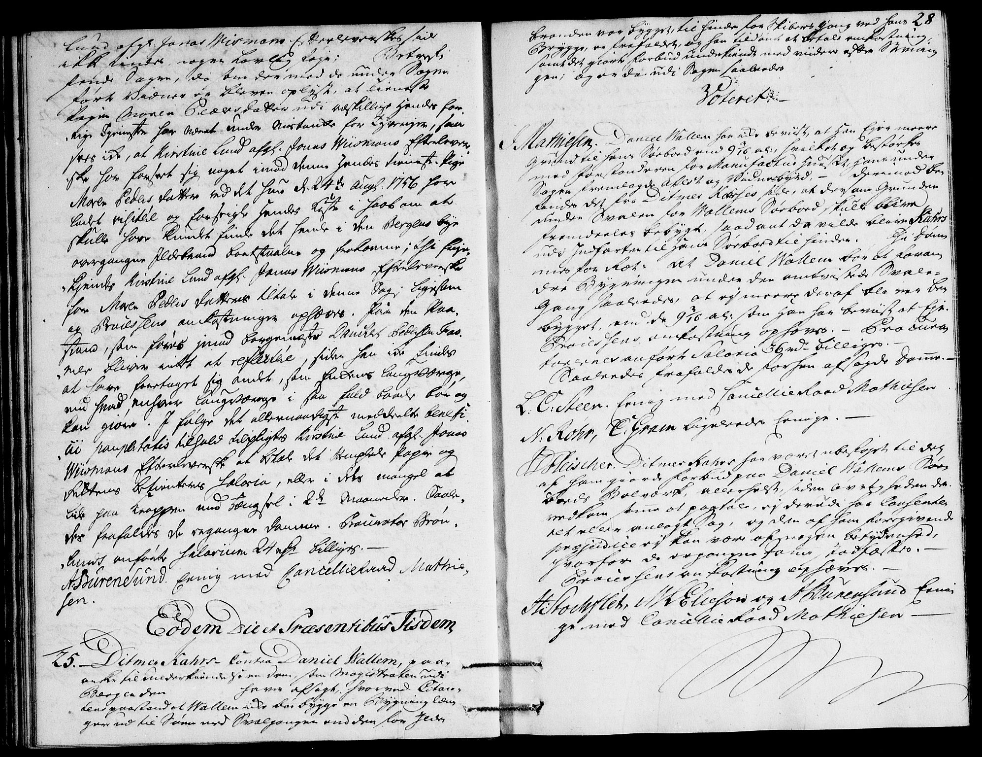 Overhoffretten 1667-1797, AV/RA-EA-2884/Ac/L0196: Voteringsprotokoll, 1759, p. 27b-28a