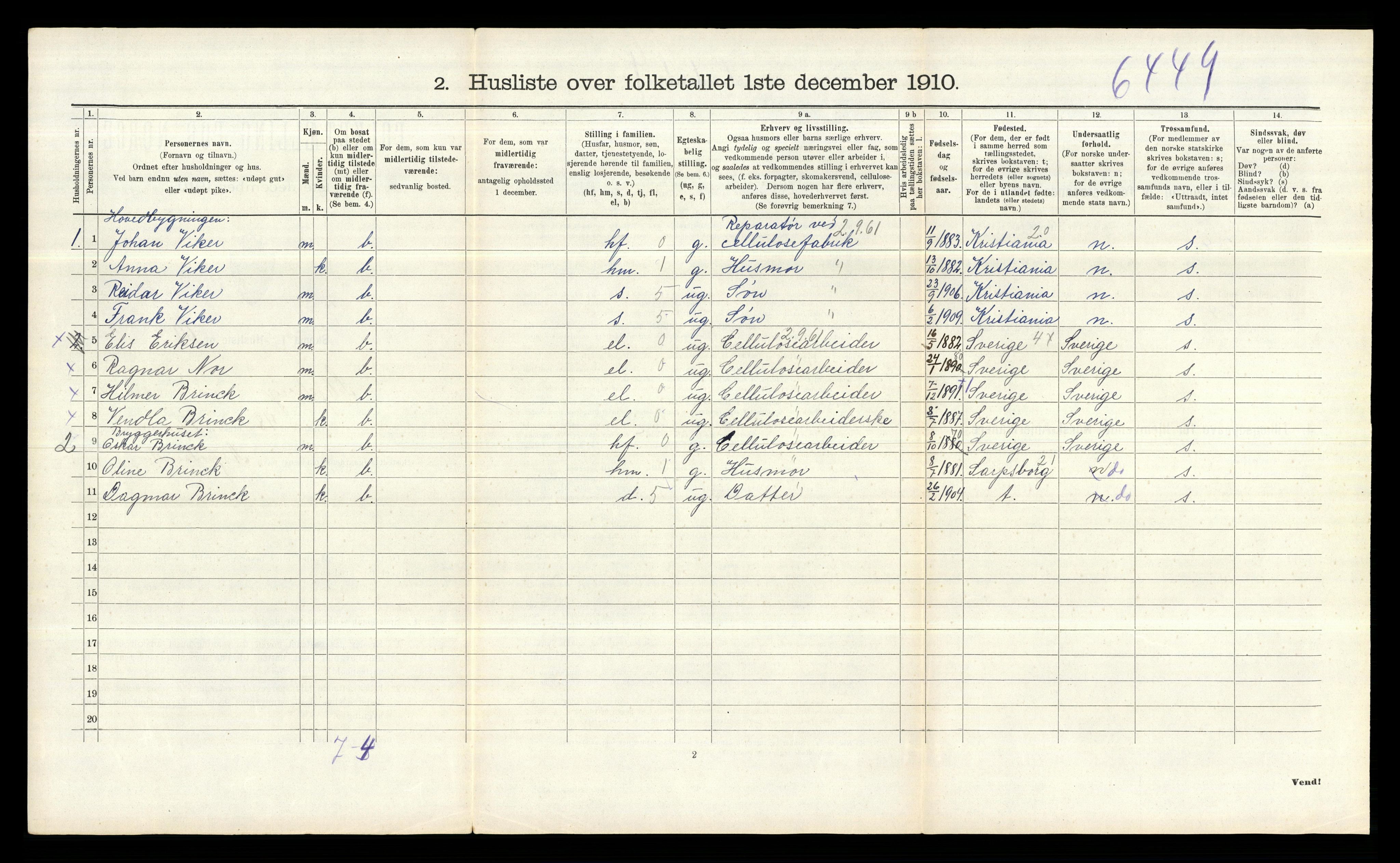 RA, 1910 census for Skjeberg, 1910, p. 363