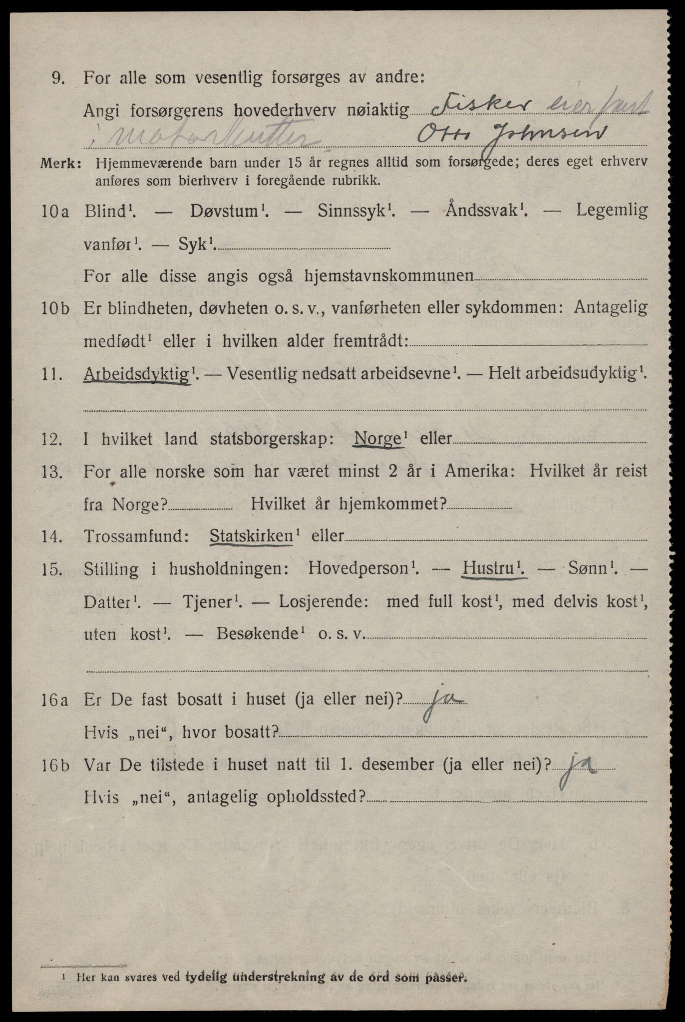SAST, 1920 census for Stangaland, 1920, p. 2840