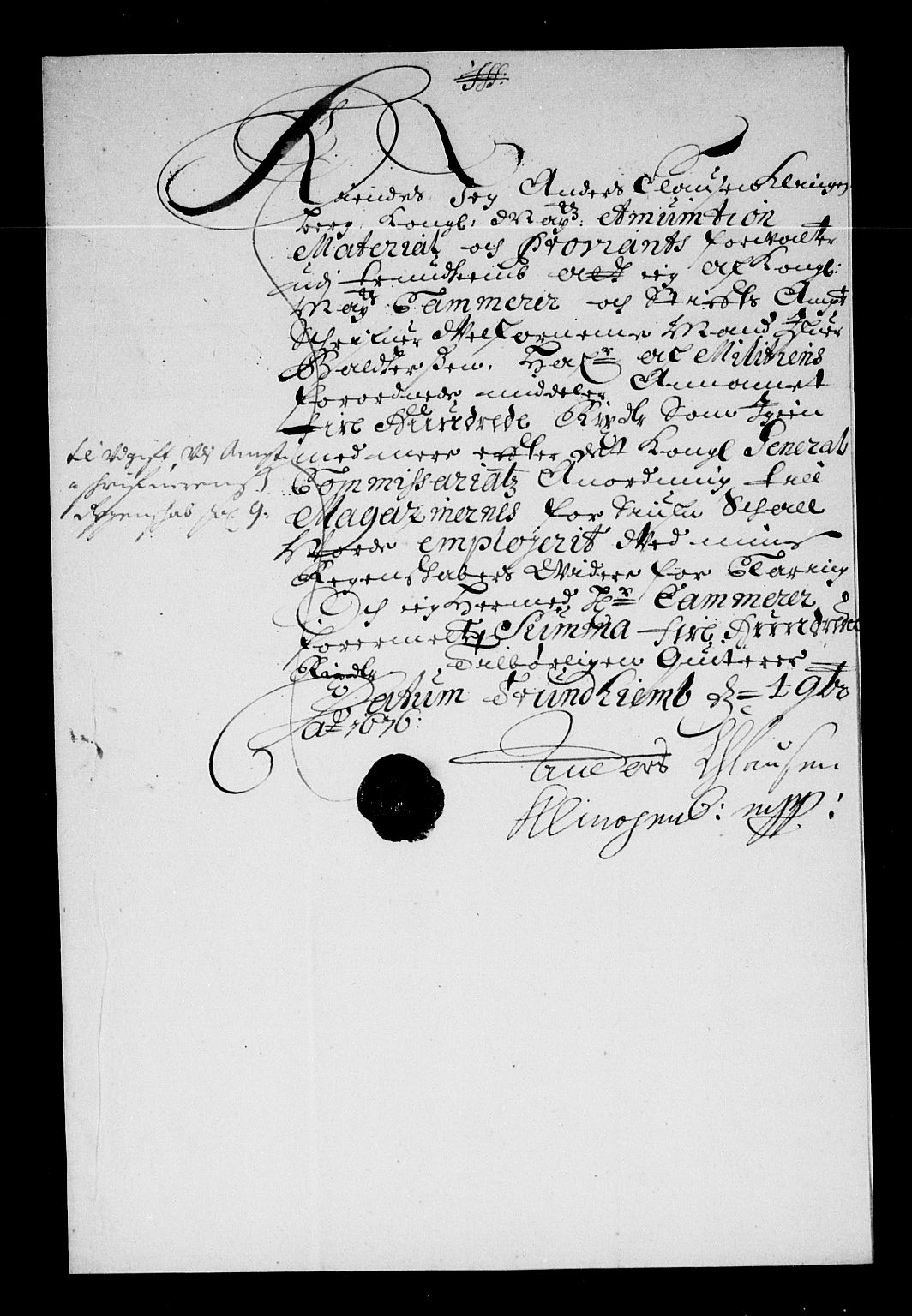 Rentekammeret inntil 1814, Reviderte regnskaper, Stiftamtstueregnskaper, Trondheim stiftamt og Nordland amt, AV/RA-EA-6044/R/Rd/L0045: Trondheim stiftamt, 1674-1676