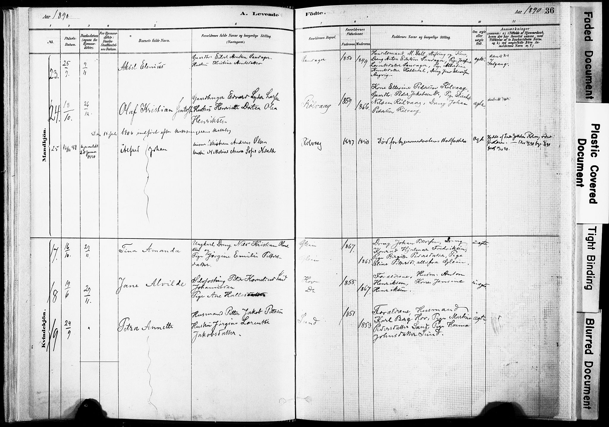 Ministerialprotokoller, klokkerbøker og fødselsregistre - Nordland, SAT/A-1459/835/L0525: Parish register (official) no. 835A03I, 1881-1910, p. 36